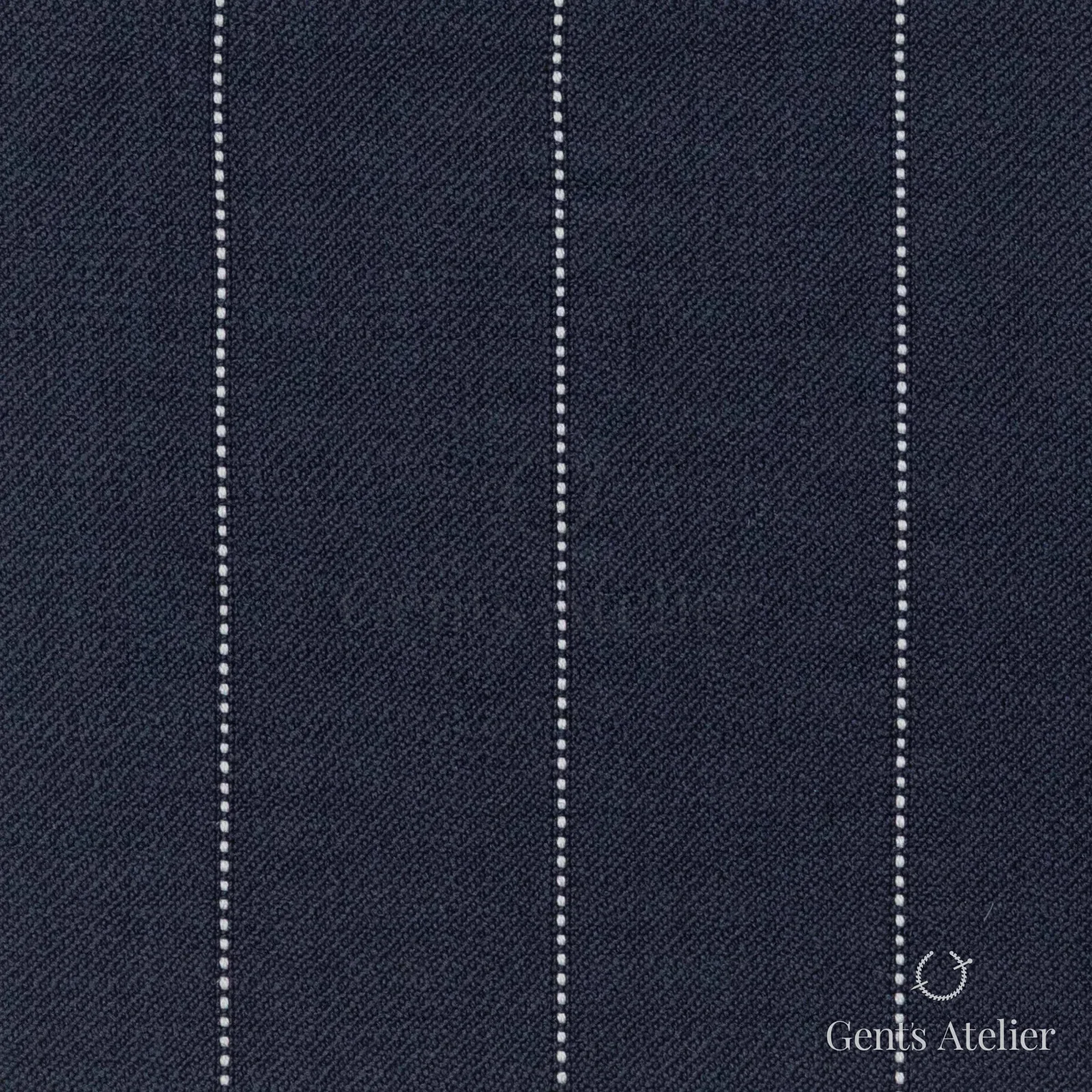 Костюмная ткань Marzoni 723 - 017 / 1200 — Тёмно-синий / Белый, полоса, 100% шерсть