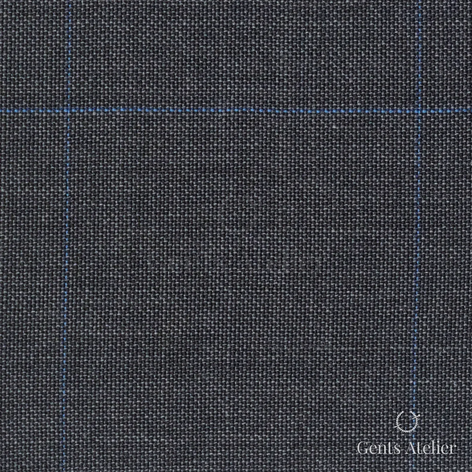 Костюмная ткань Marzoni 723 - 021 / 1200 — Серый / Синий, оконная клетка, 100% шерсть
