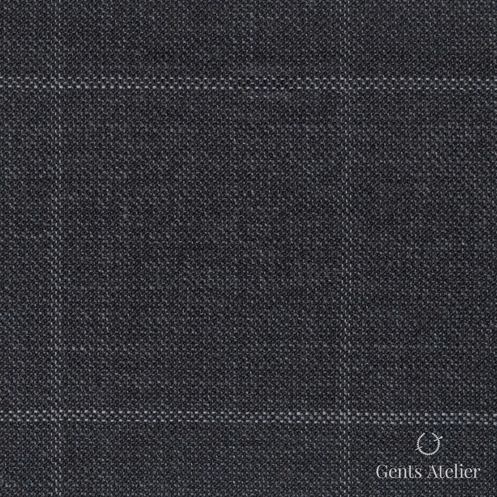 Костюмная ткань Marzoni 723 - 025 / 1200 — Антрацит, оконная клетка, 100% шерсть