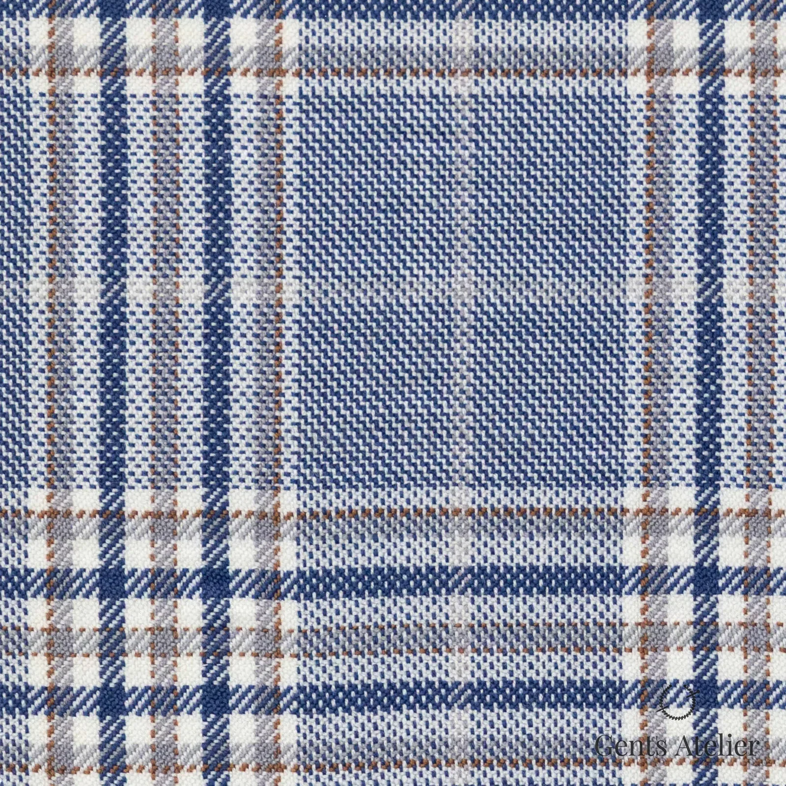 Костюмная ткань Marzoni 600 - 407 / 900 — Тёмно-синий / Серый, клетка, 100% шерсть