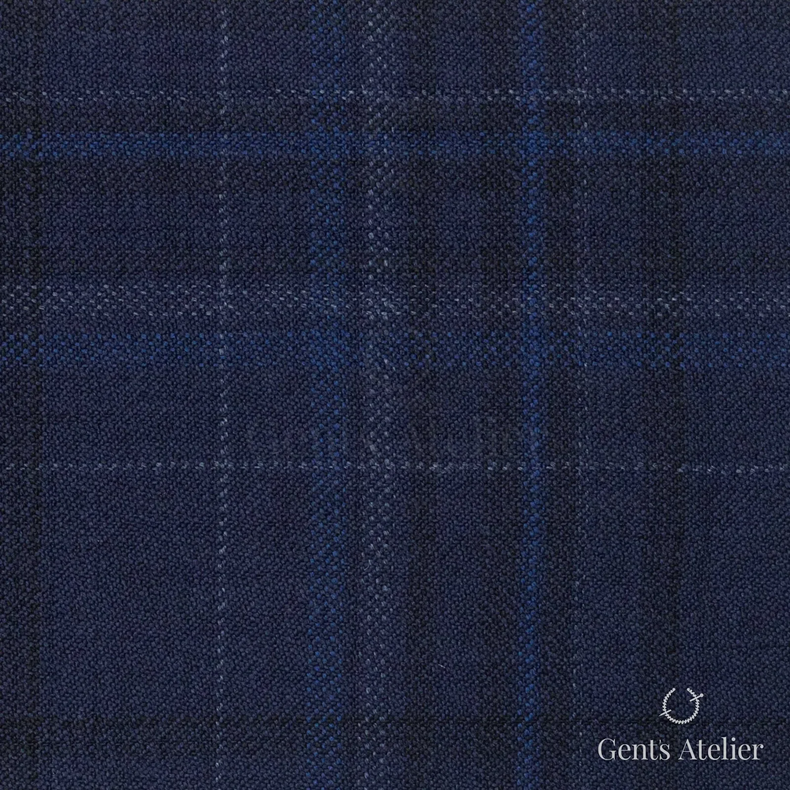 Костюмная ткань Marzoni 600 - 423 / 900 — Синий, оконная клетка, 100% шерсть