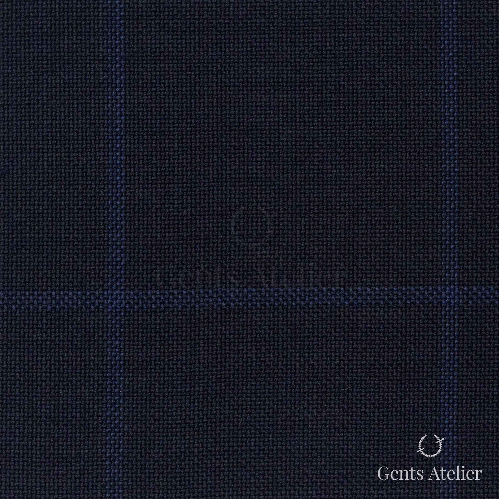 Костюмная ткань Marzoni 606 - 365 / 800 — Тёмно-синий, оконная клетка, 100% шерсть