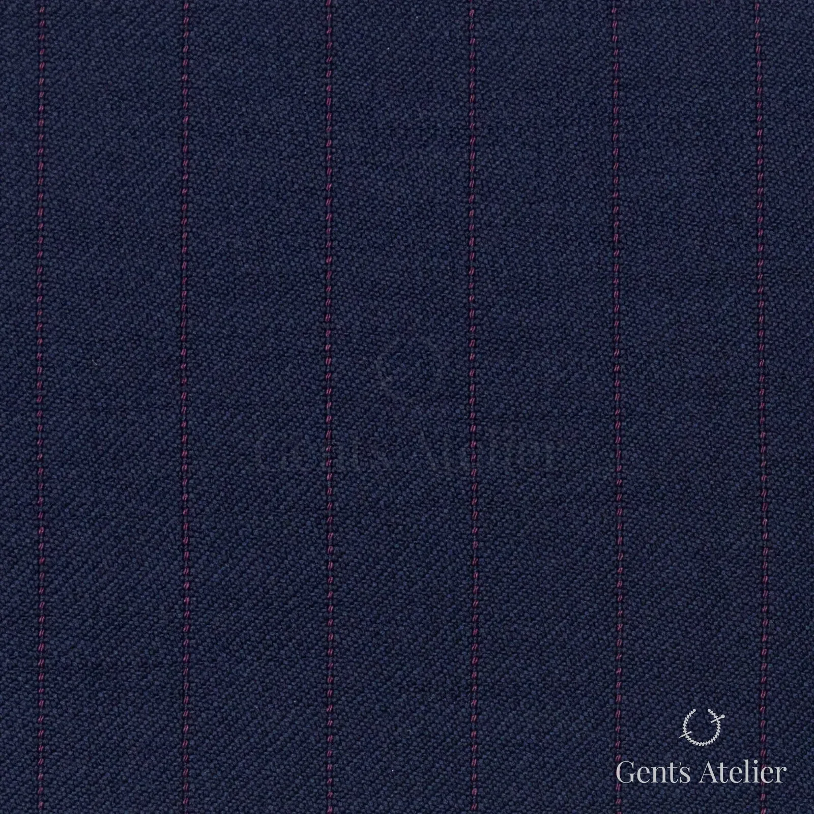 Костюмная ткань Marzoni 621 - 006 / 800 — Тёмно-синий / Pink, полоса, 100% шерсть