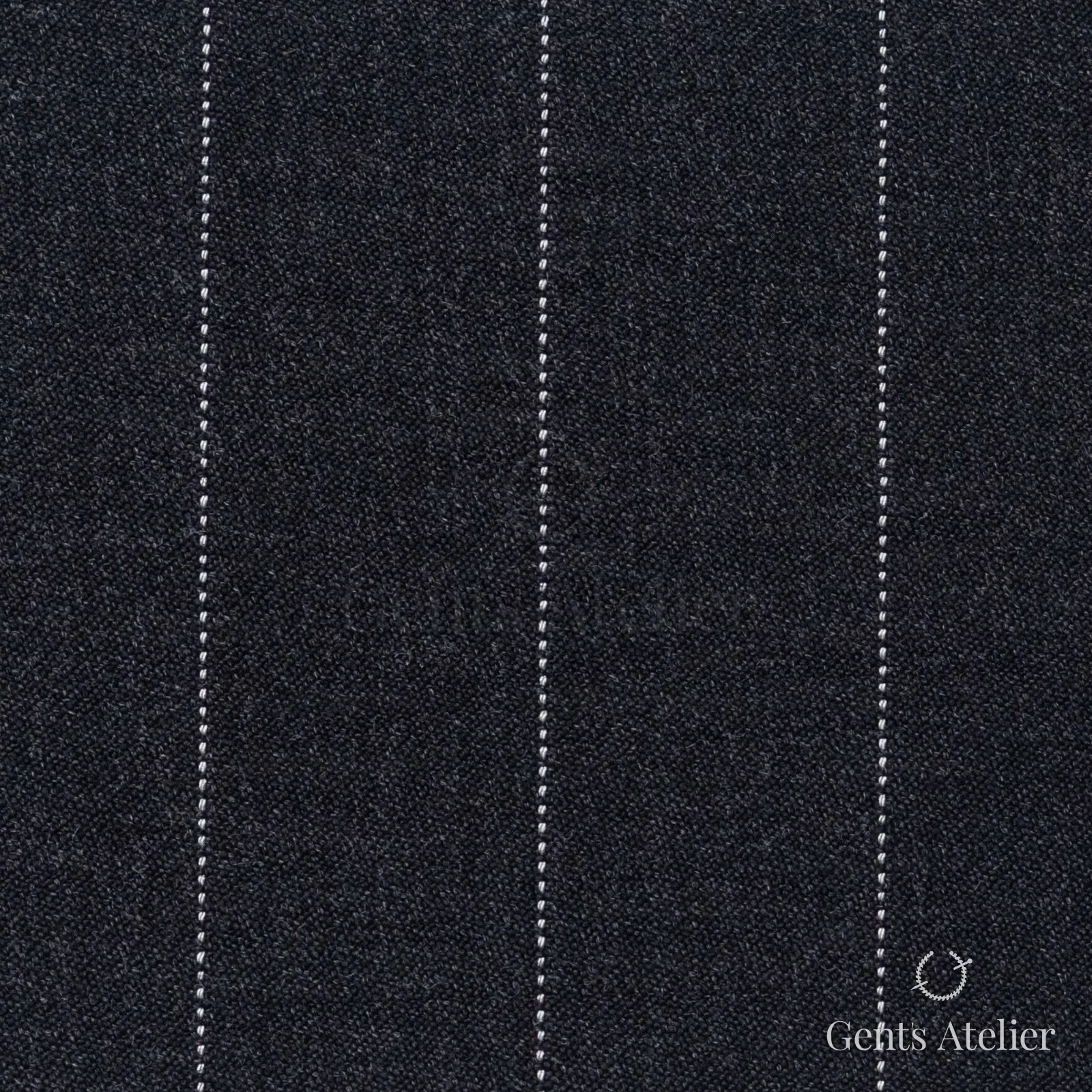 Костюмная ткань Marzoni 621 - 016 / 800 — Антрацит / Белый, полоса, 100% шерсть