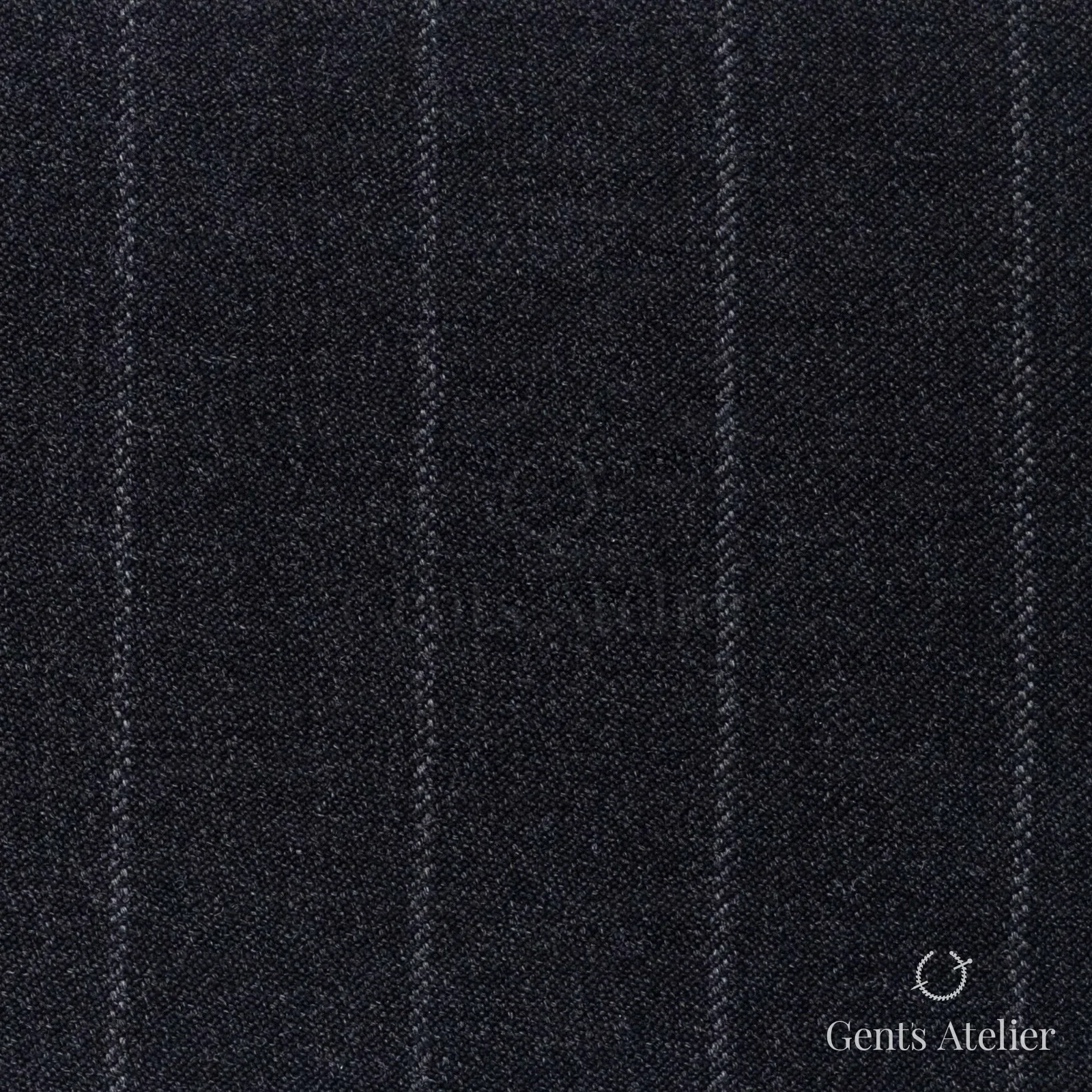Костюмная ткань Marzoni 621 - 027 / 800 — Антрацит, полоса, 100% шерсть