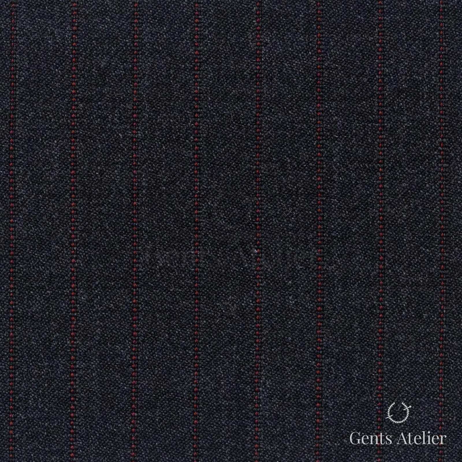 Костюмная ткань Marzoni 621 - 037 / 800 — Антрацит / Красный, полоса, 100% шерсть