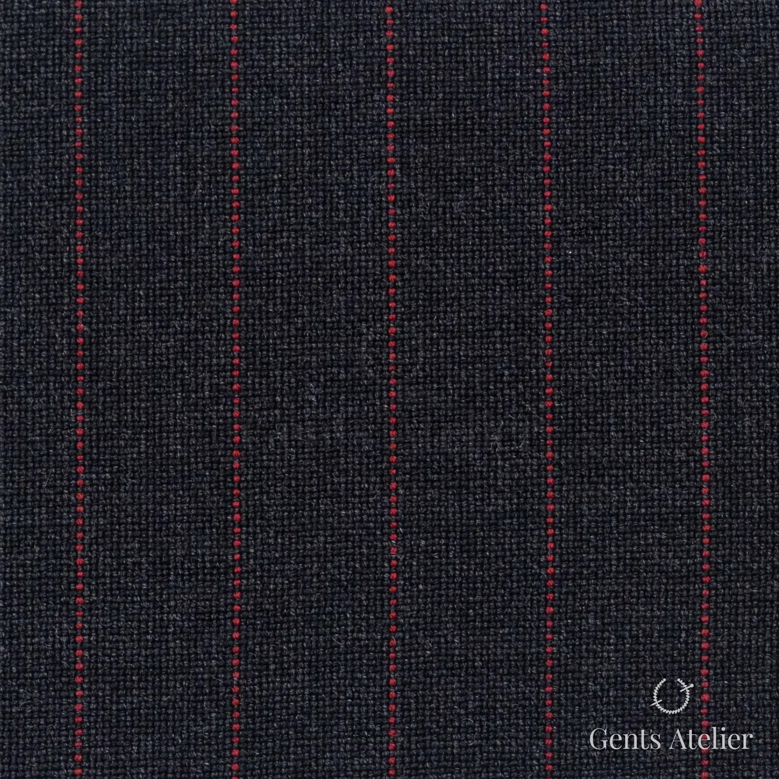 Костюмная ткань Marzoni 621 - 060 / 900 — Антрацит / Красный, полоса, 100% шерсть