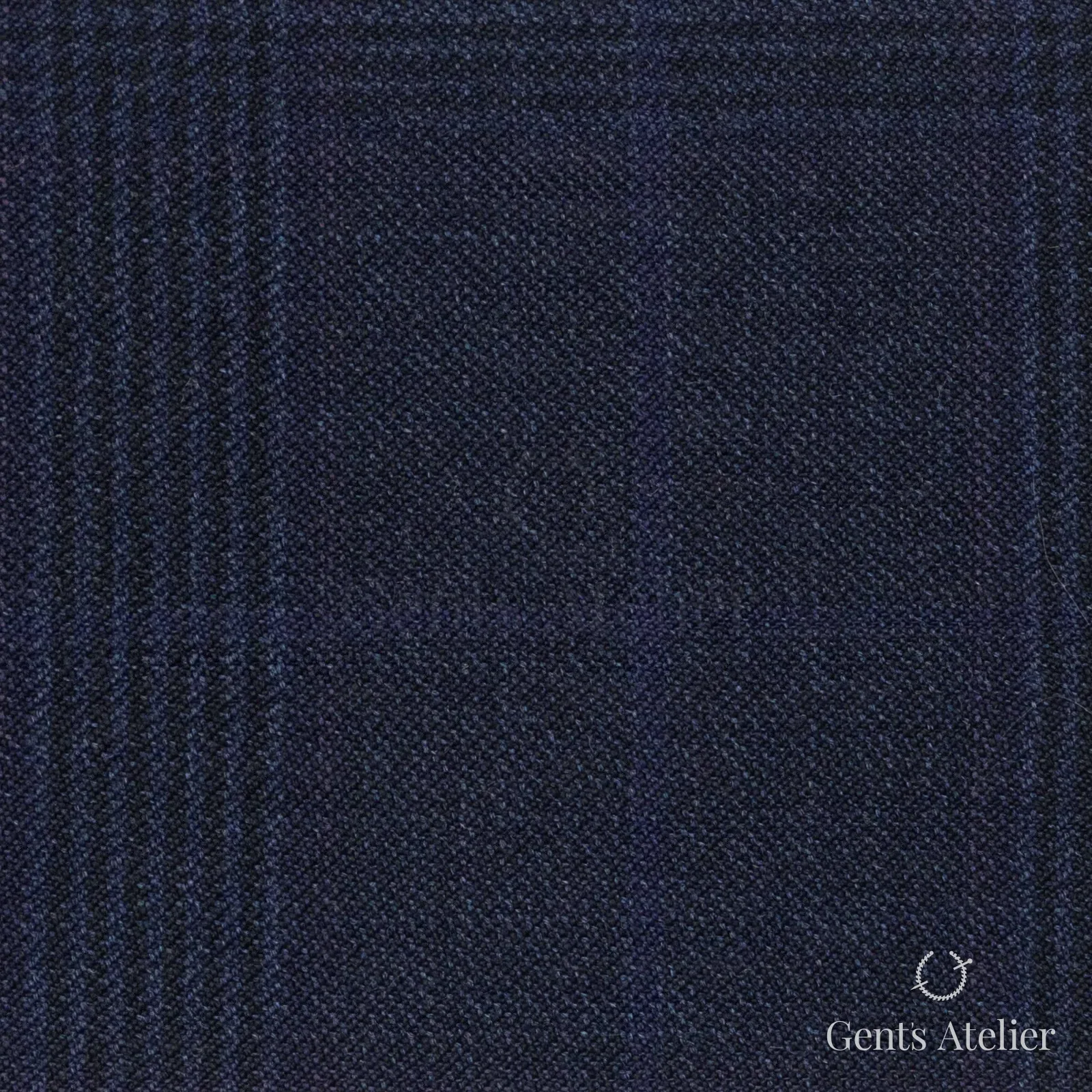 Костюмная ткань Marzoni 621 - 090 / 900 — Тёмно-синий, оконная клетка, 100% шерсть