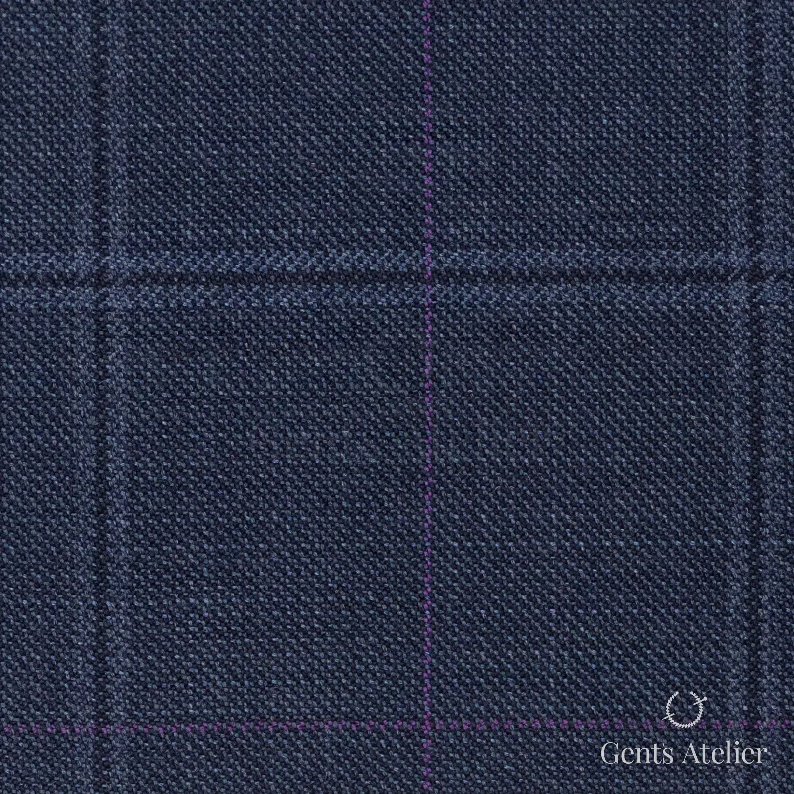 Костюмная ткань Marzoni 621 - 098 / 900 — Синий / Фиолетовый, оконная клетка, 100% шерсть