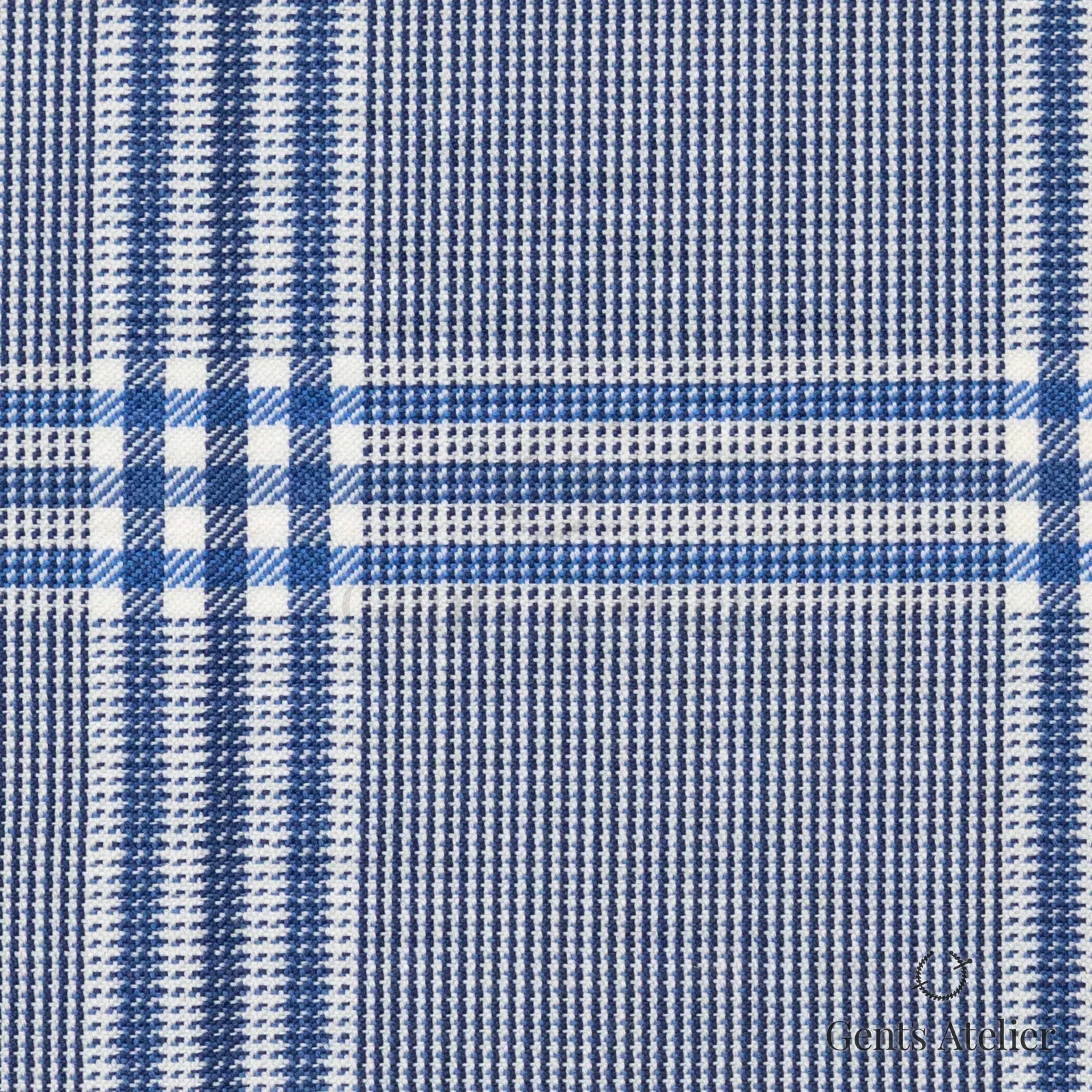Костюмная ткань Marzoni 631 - 025 / 900 — Greyish Blue, оконная клетка, 100% шерсть