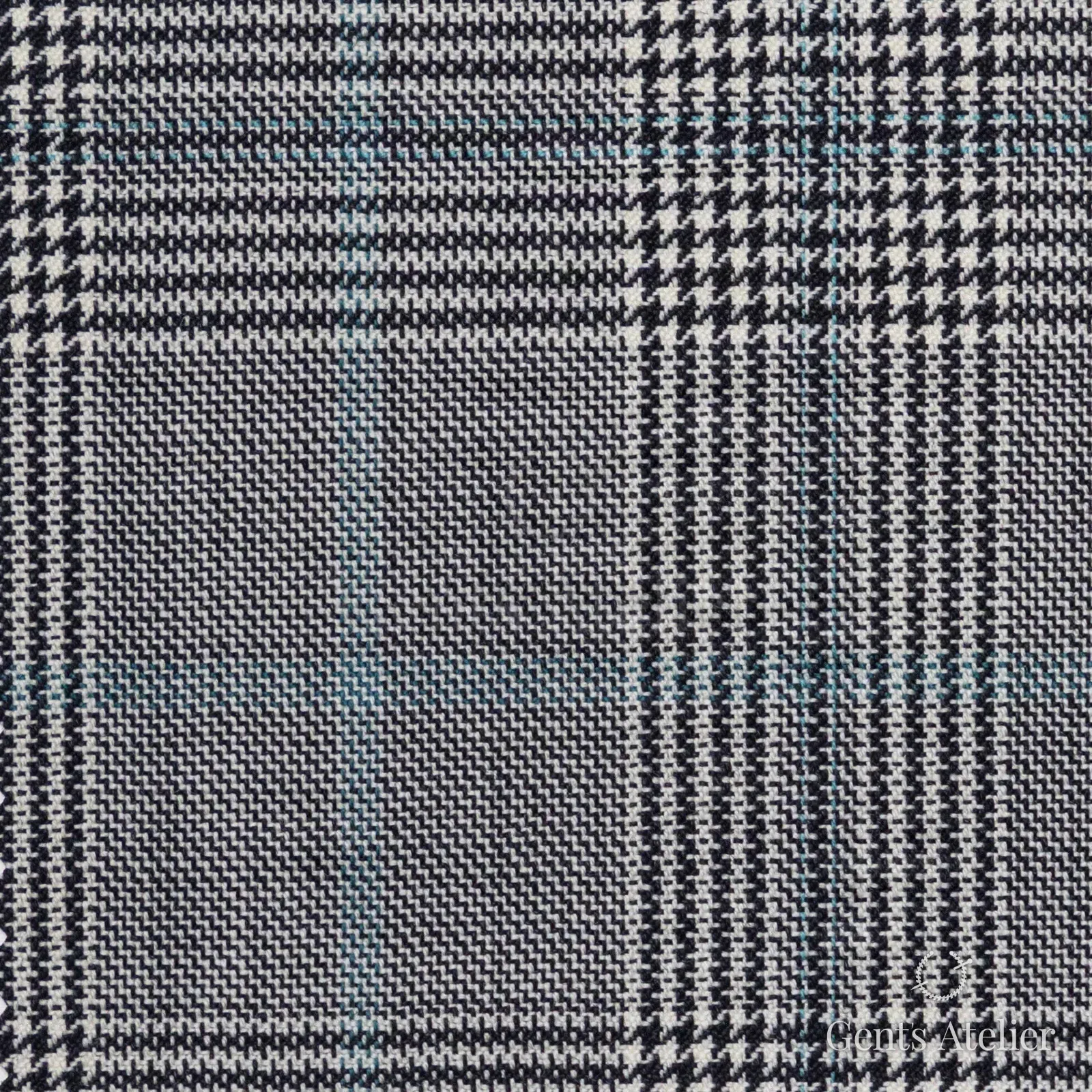 Костюмная ткань Marzoni 651 - 751 / 1200 — Серый / Зелёный, гусиная лапка, 100% шерсть