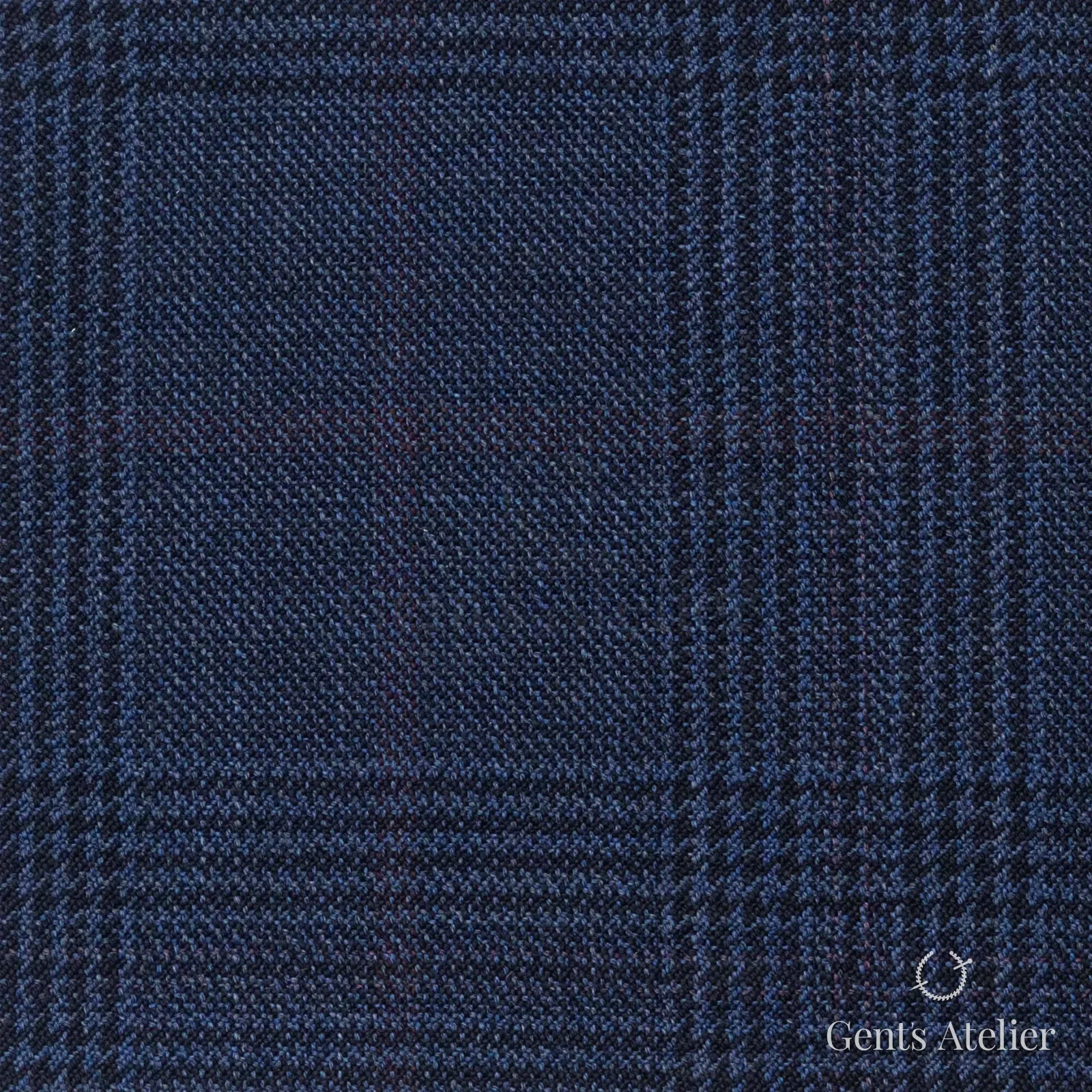 Костюмная ткань Marzoni 651 - 752 / 1200 — Тёмно-синий / Фиолетовый, гусиная лапка, 100% шерсть