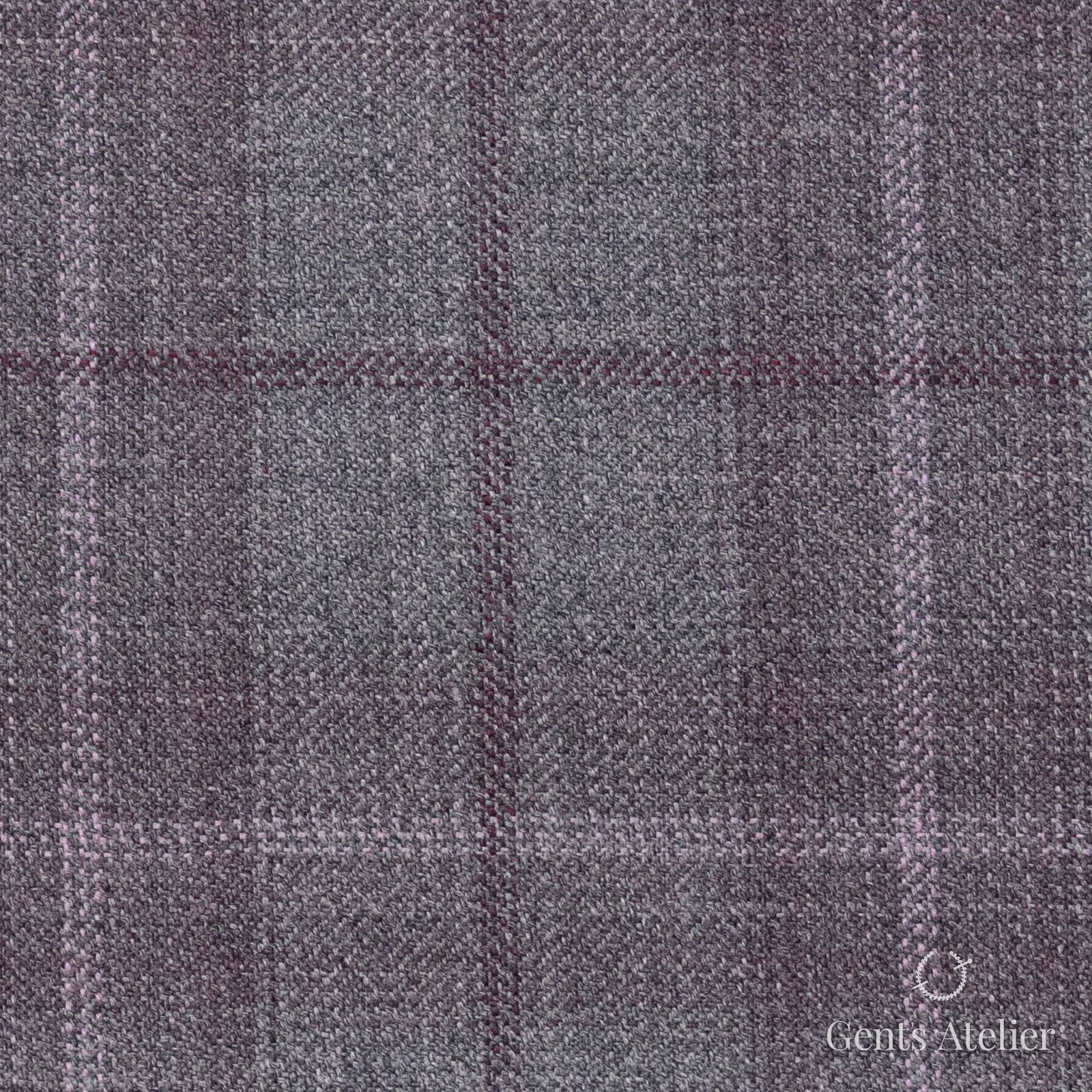 Костюмная ткань Marzoni 600 - 291 / 900 — Серый / Pink, оконная клетка, 100% шерсть