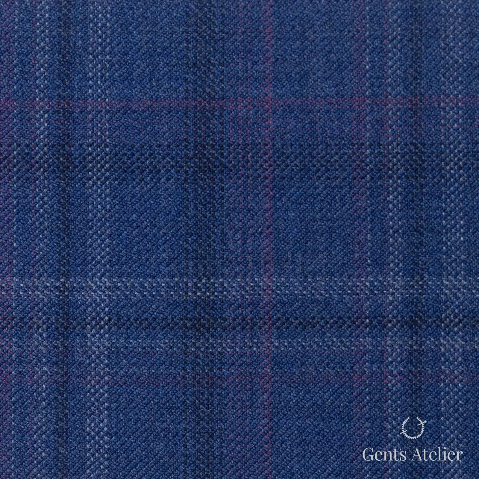 Костюмная ткань Marzoni 600 - 297 / 900 — Синий, оконная клетка, 100% шерсть