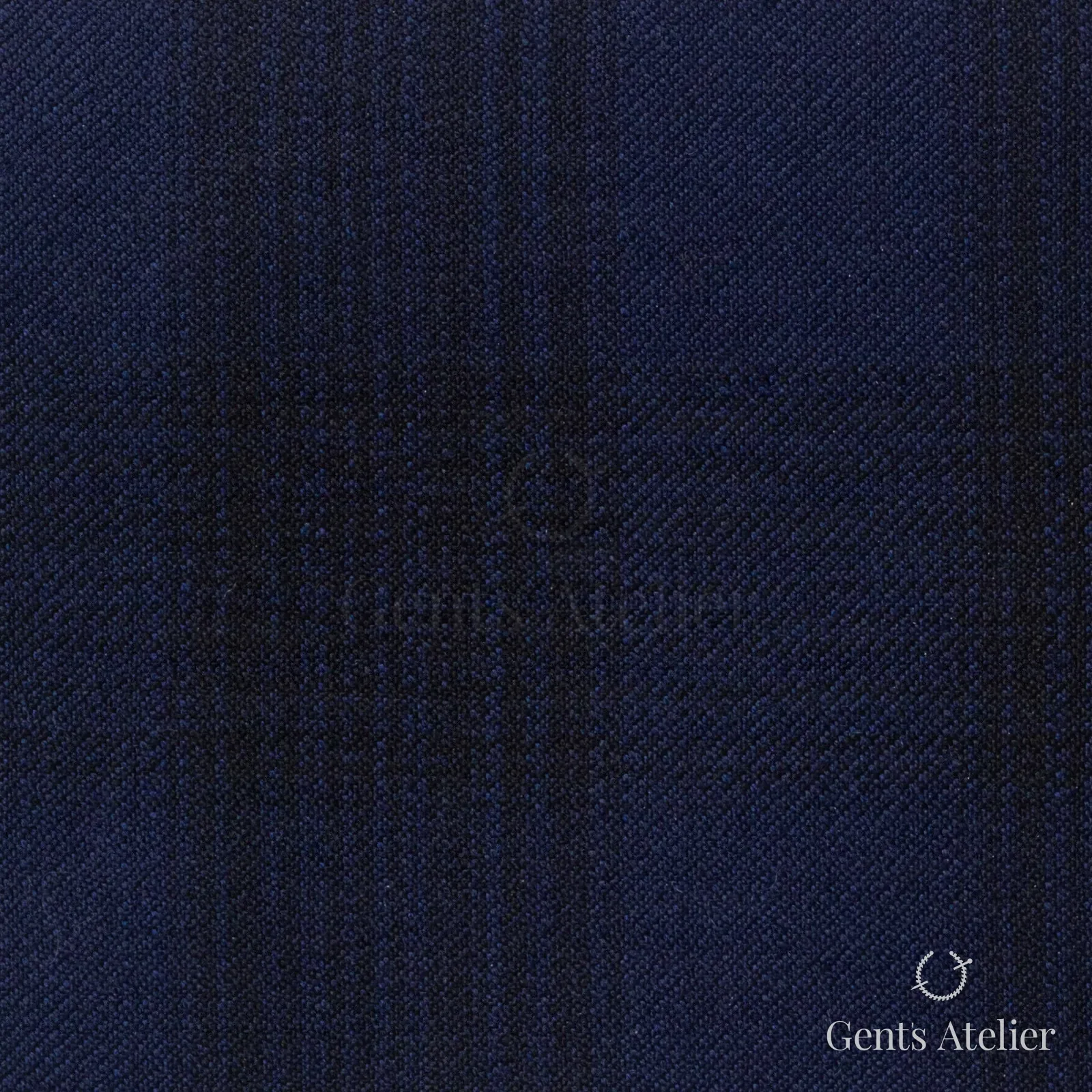 Костюмная ткань Marzoni 600 - 298 / 900 — Синий / Тёмно-синий, полоса, 100% шерсть