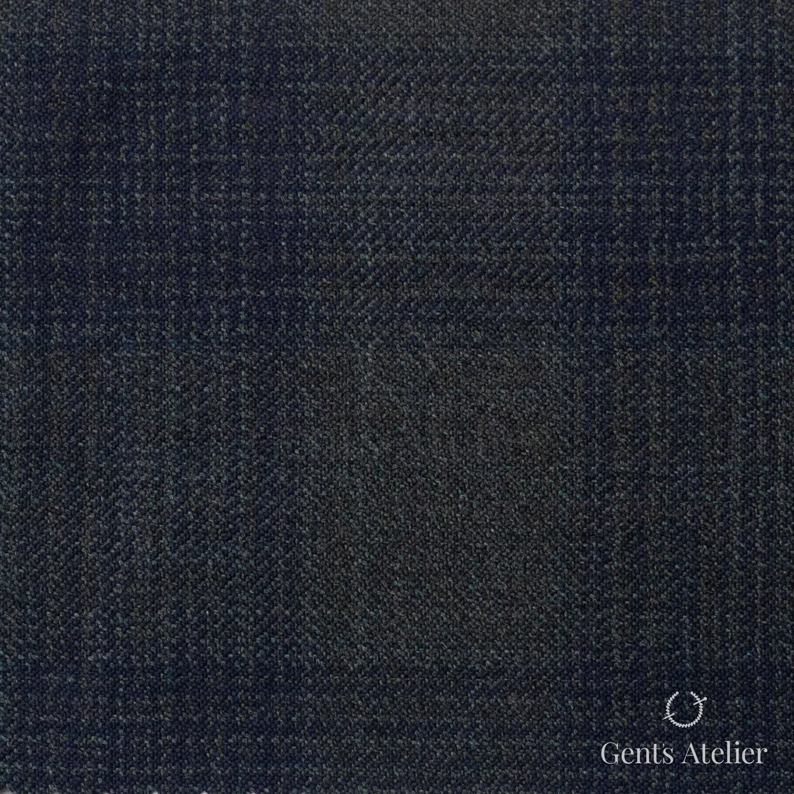 Костюмная ткань Marzoni 600 - 299 / 900 — Зелёный / Синий, оконная клетка, 100% шерсть