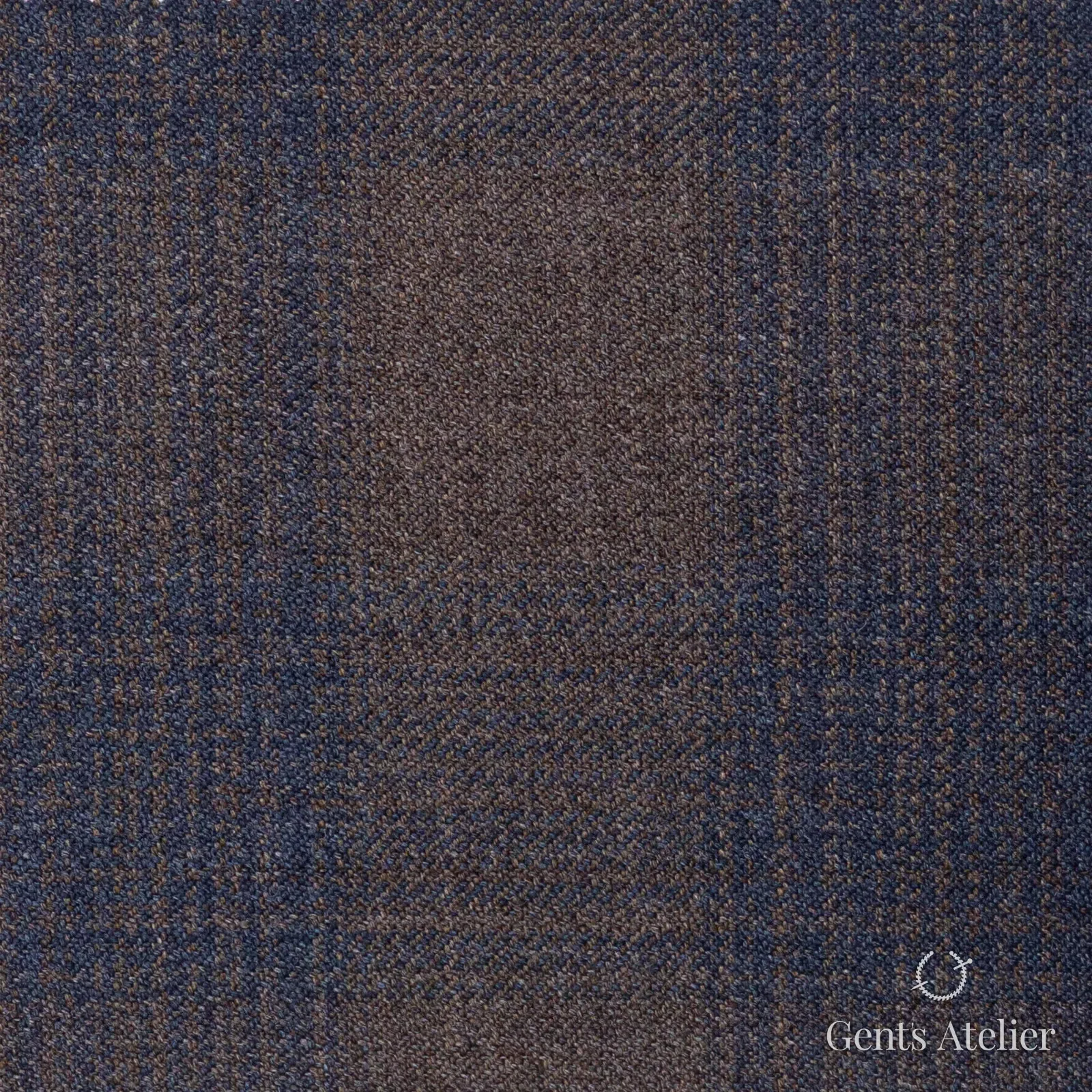 Костюмная ткань Marzoni 600 - 300 / 900 — Light Brown / Синий, меланж, 100% шерсть