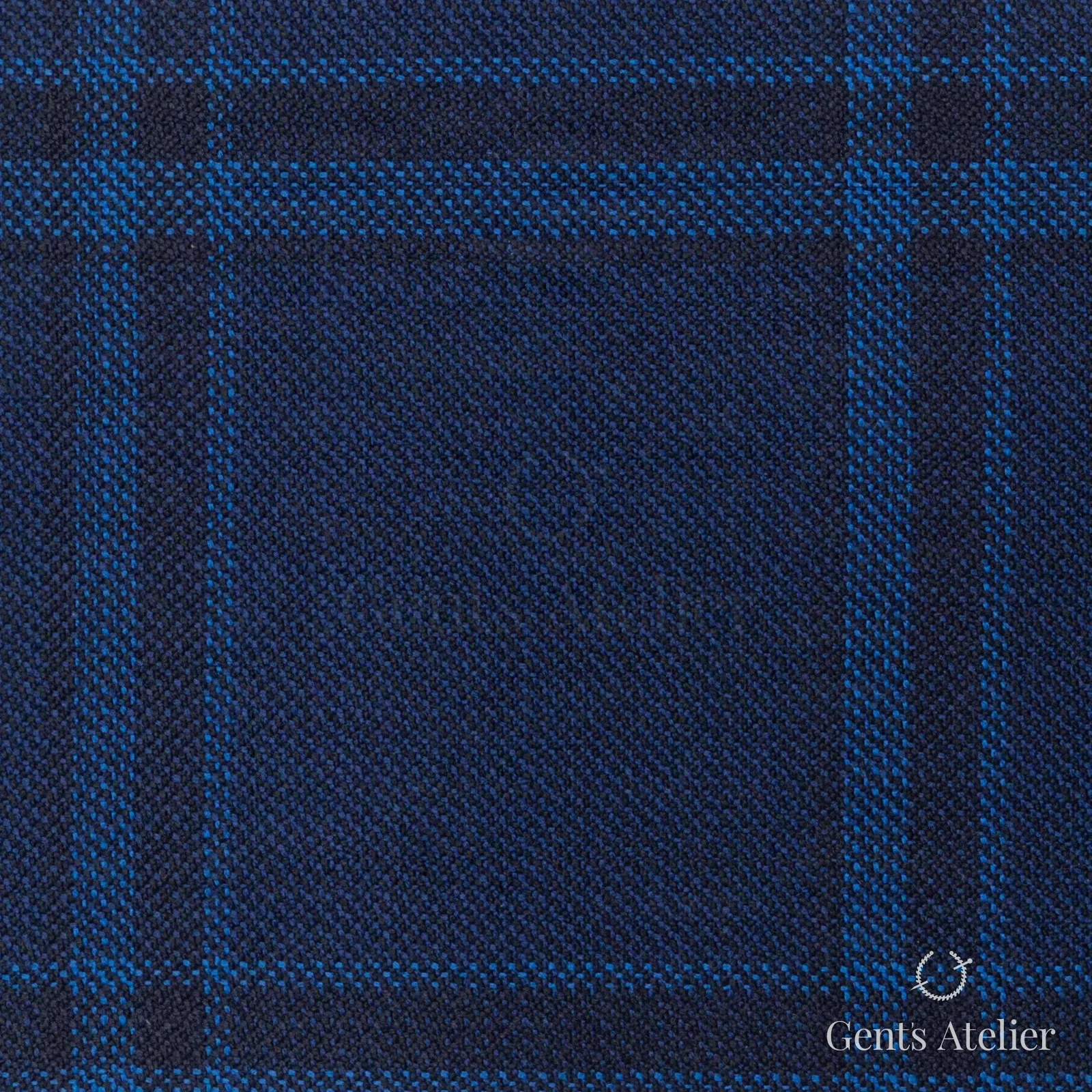 Костюмная ткань Marzoni 600 - 321 / 900 — Синий, оконная клетка, 100% шерсть