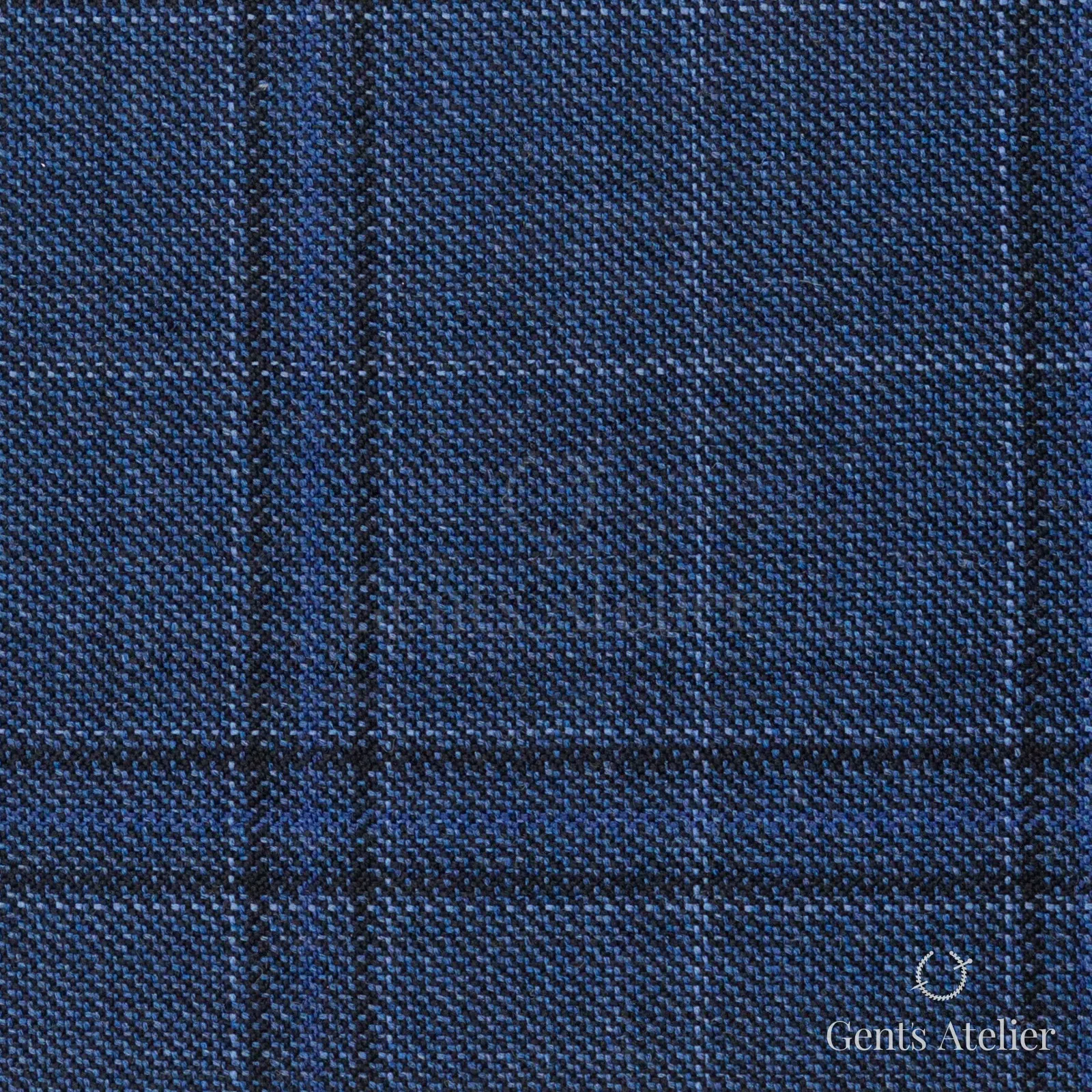 Костюмная ткань Marzoni 600 - 324 / 900 — Синий, клетка, 100% шерсть