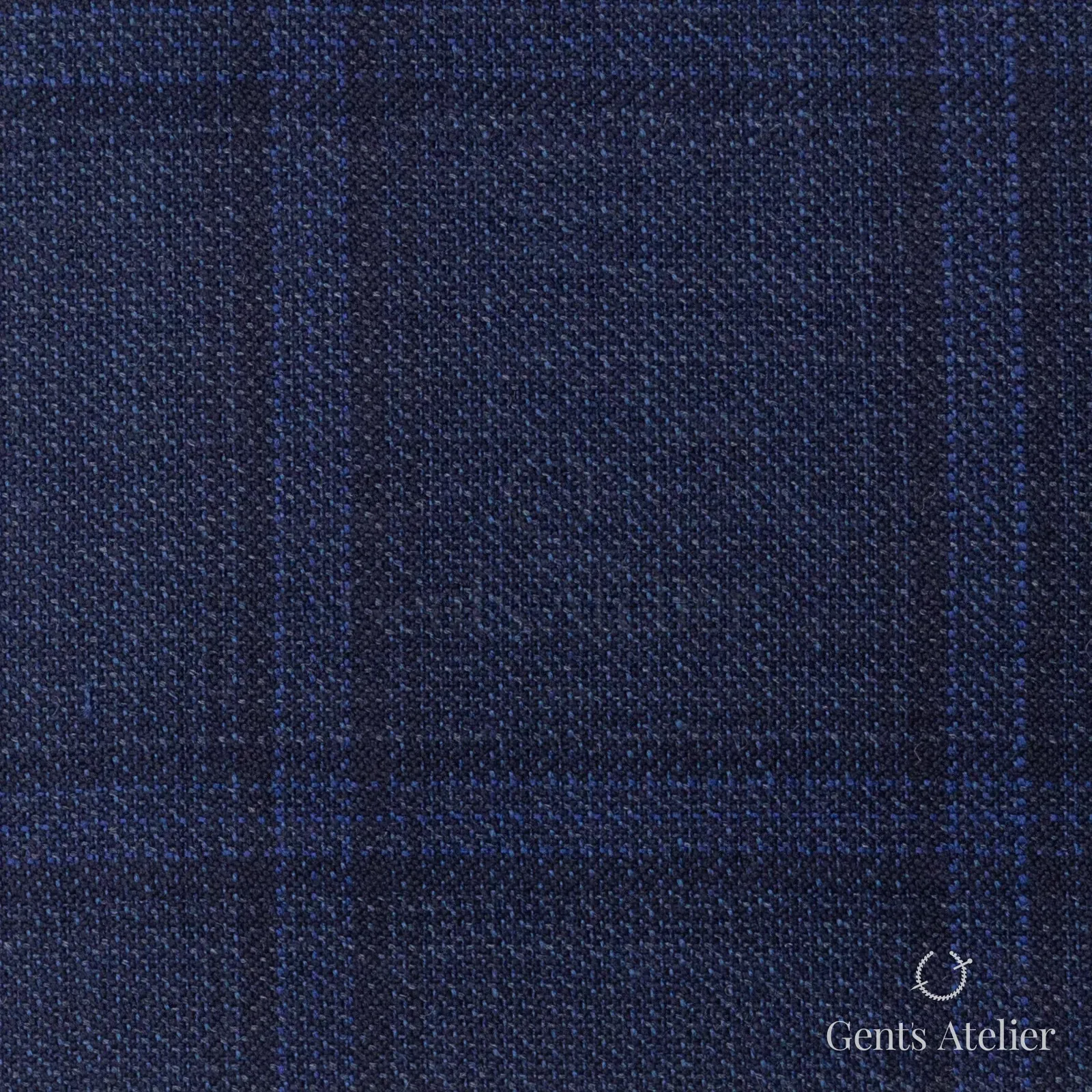 Костюмная ткань Marzoni 600 - 336 / 900 — Синий, оконная клетка, 100% шерсть