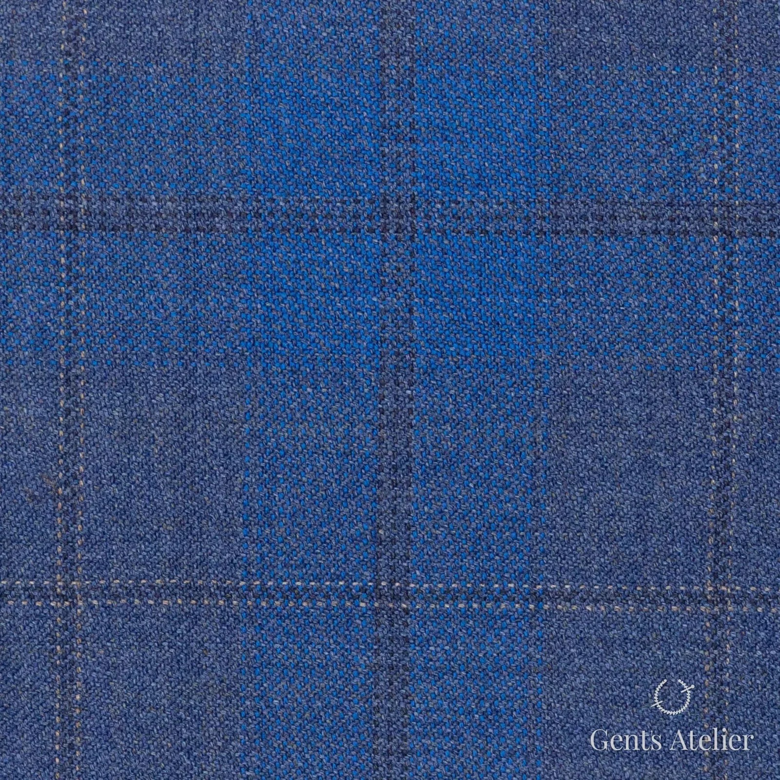 Костюмная ткань Marzoni 600 - 339 / 900 — Синий, оконная клетка, 100% шерсть