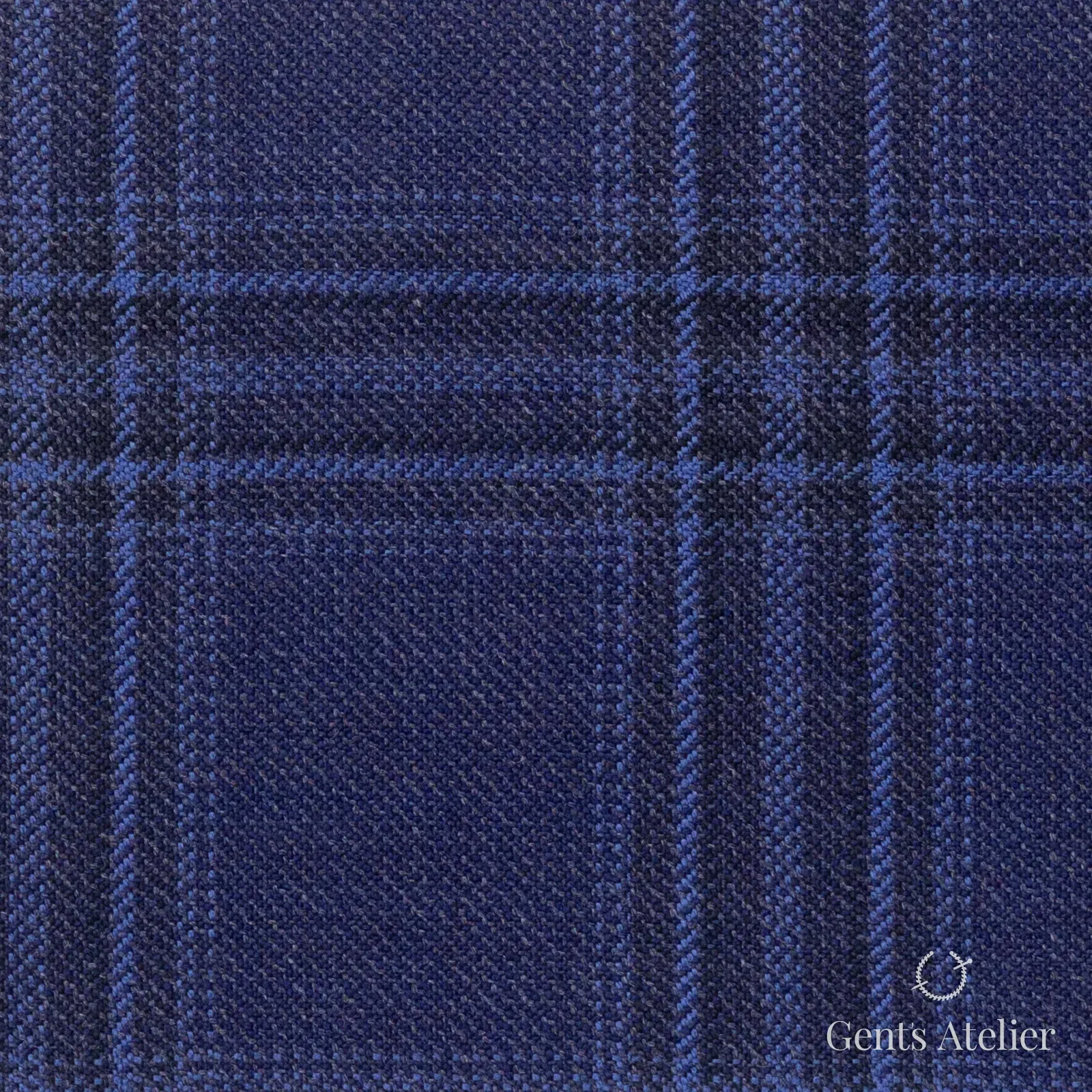 Костюмная ткань Marzoni 600 - 346 / 900 — Фиолетовый / Синий, оконная клетка, 100% шерсть