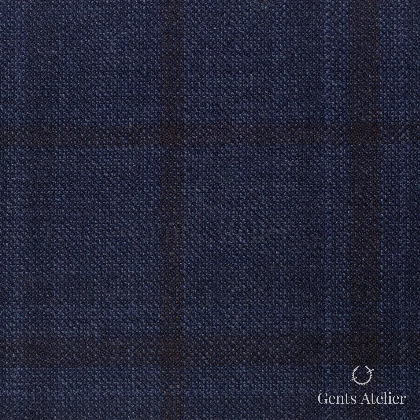 Костюмная ткань Marzoni 600 - 374 / 900 — Тёмно-синий / Синий, оконная клетка, 100% шерсть