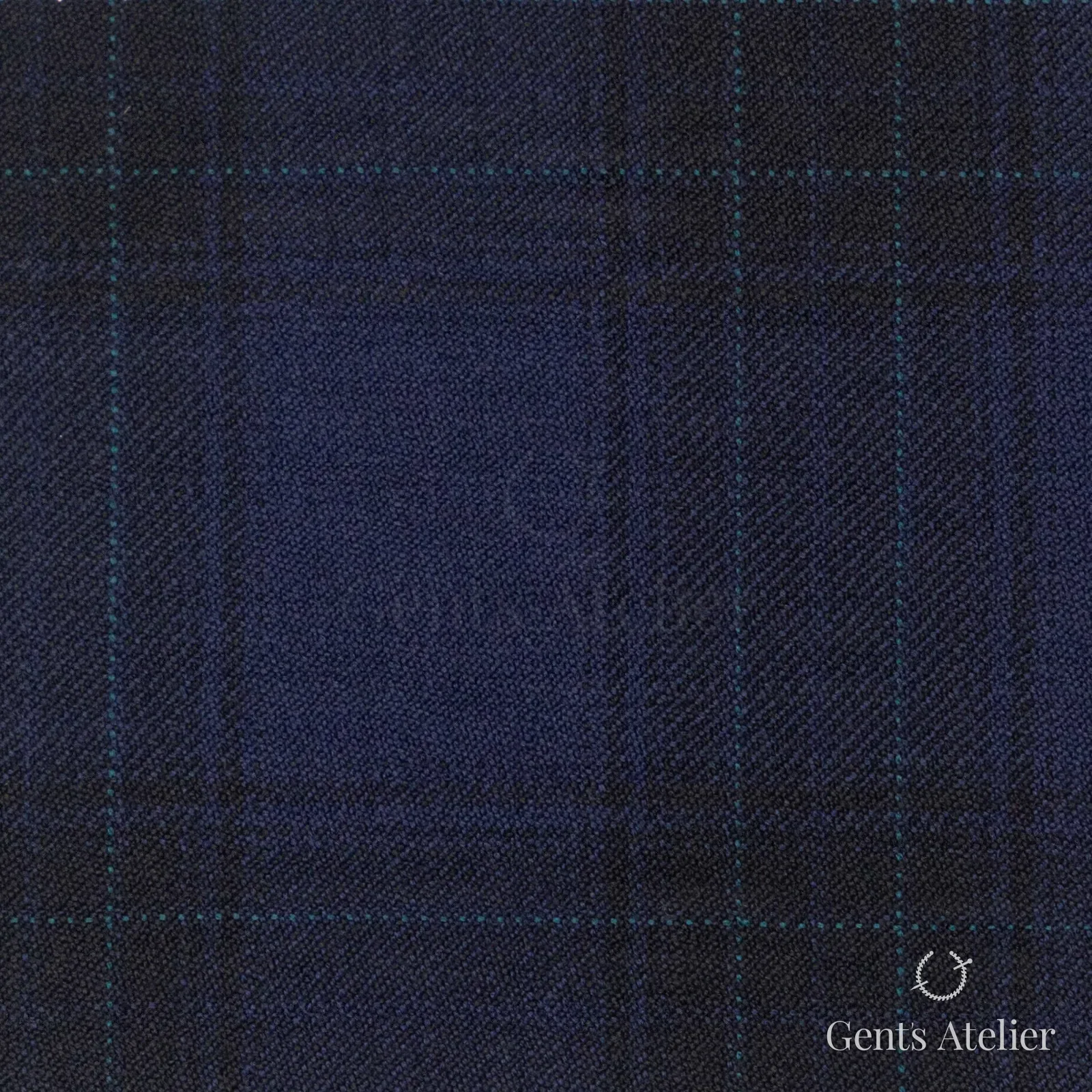 Костюмная ткань Marzoni 600 - 377 / 900 — Тёмно-синий, оконная клетка, 100% шерсть