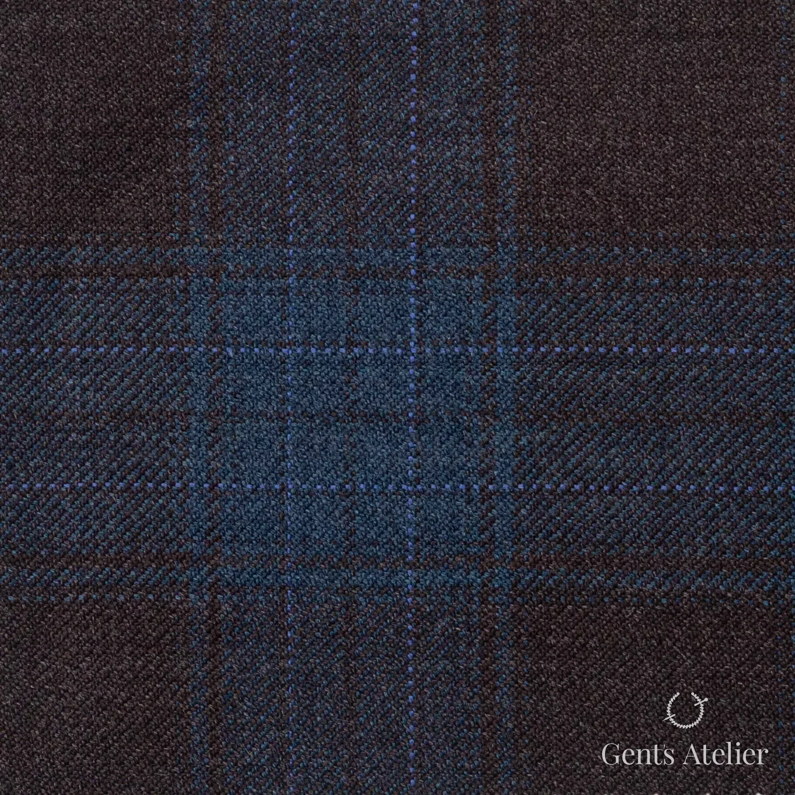 Костюмная ткань Marzoni 600 - 378 / 900 — Коричневый / Teal, оконная клетка, 100% шерсть