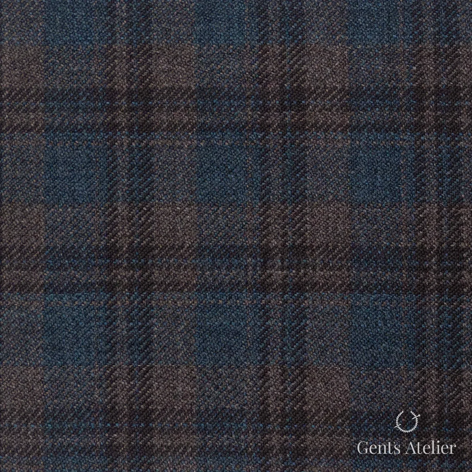 Костюмная ткань Marzoni 600 - 383 / 900 — Зелёный / Коричневый, оконная клетка, 100% шерсть
