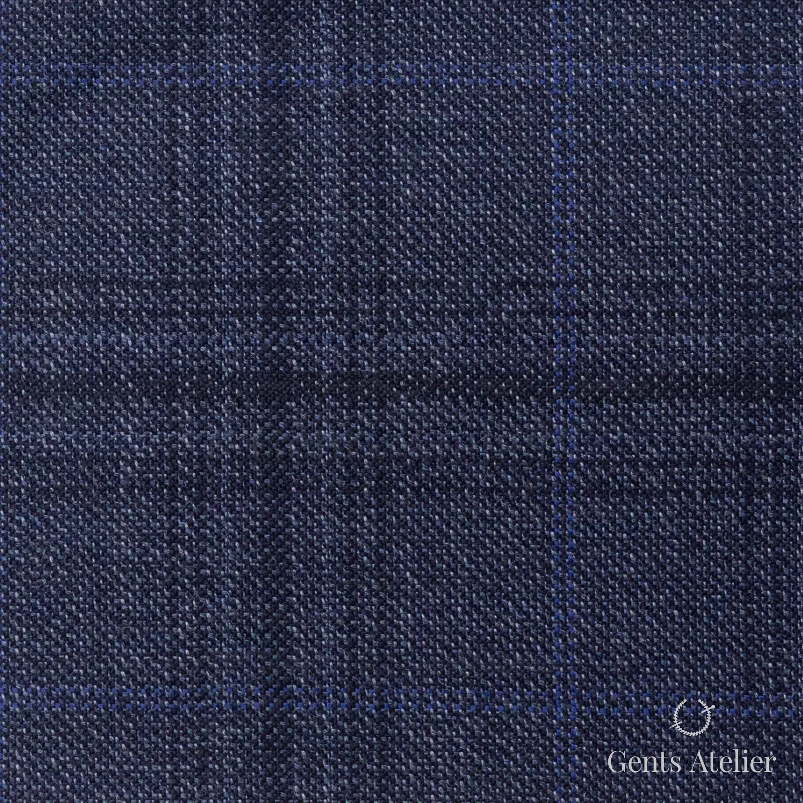 Костюмная ткань Marzoni 600 - 385 / 900 — Синий, оконная клетка, 100% шерсть