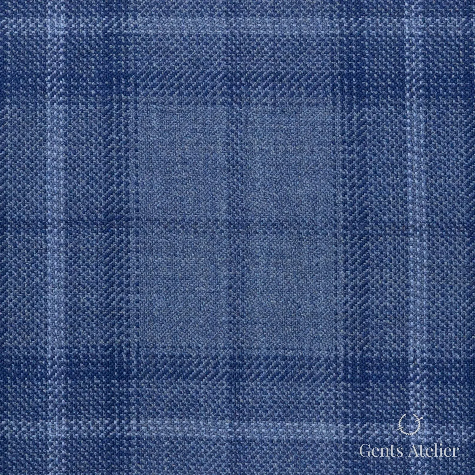 Костюмная ткань Marzoni 600 - 392 / 900 — Синий, оконная клетка, 100% шерсть