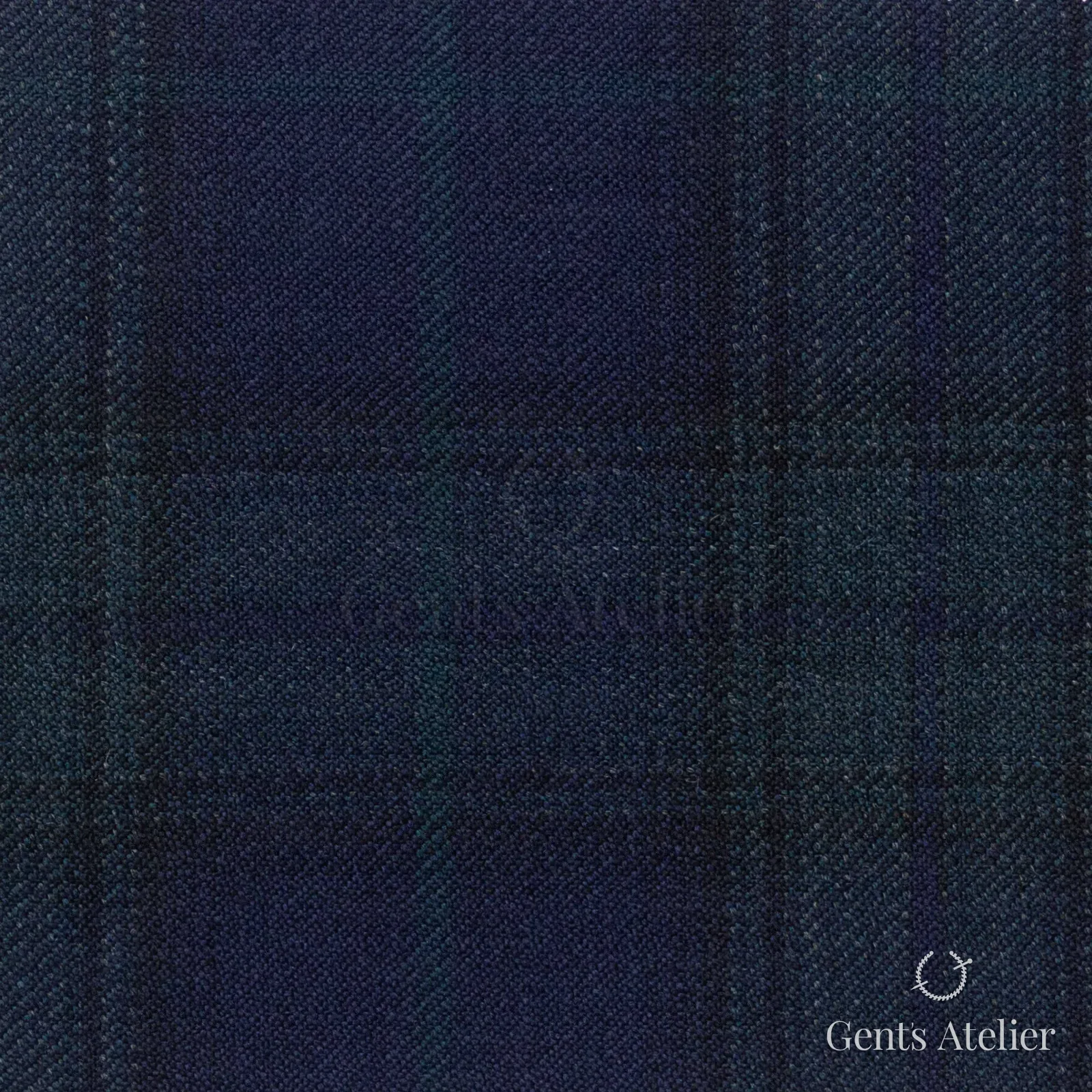 Костюмная ткань Marzoni 600 - 396 / 900 — Синий / Зелёный, оконная клетка, 100% шерсть