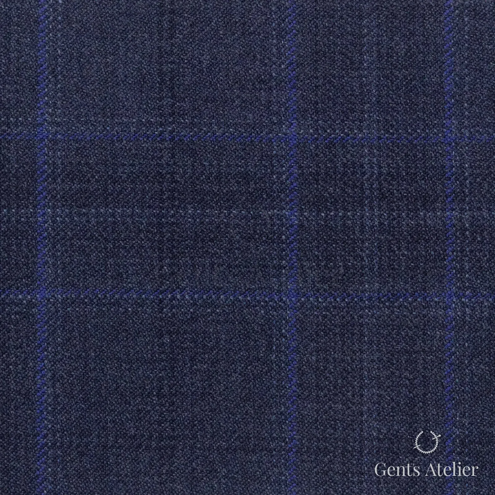 Костюмная ткань Marzoni 600 - 398 / 900 — Синий, оконная клетка, 100% шерсть
