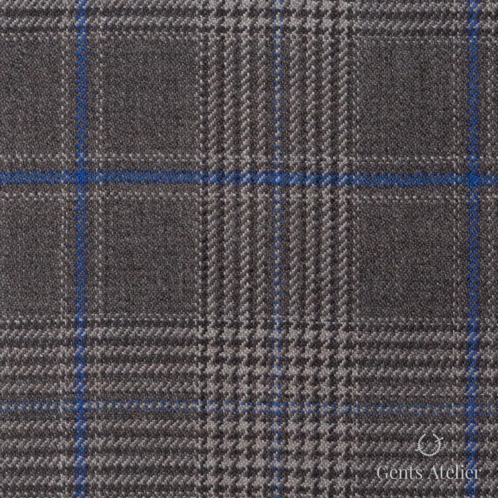 Костюмная ткань Marzoni 600 - 404 / 900 — Серый / Синий, гусиная лапка, 100% шерсть
