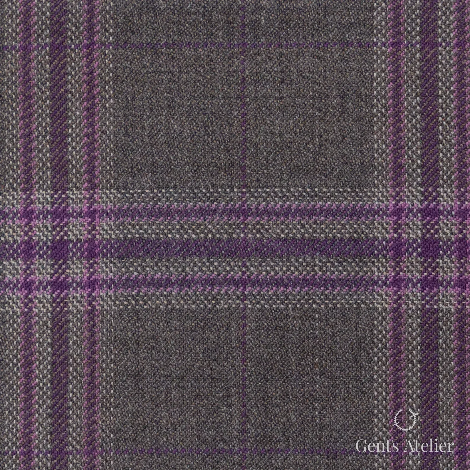 Костюмная ткань Marzoni 600 - 413 / 900 — Тауп / Pink, клетка, 100% шерсть