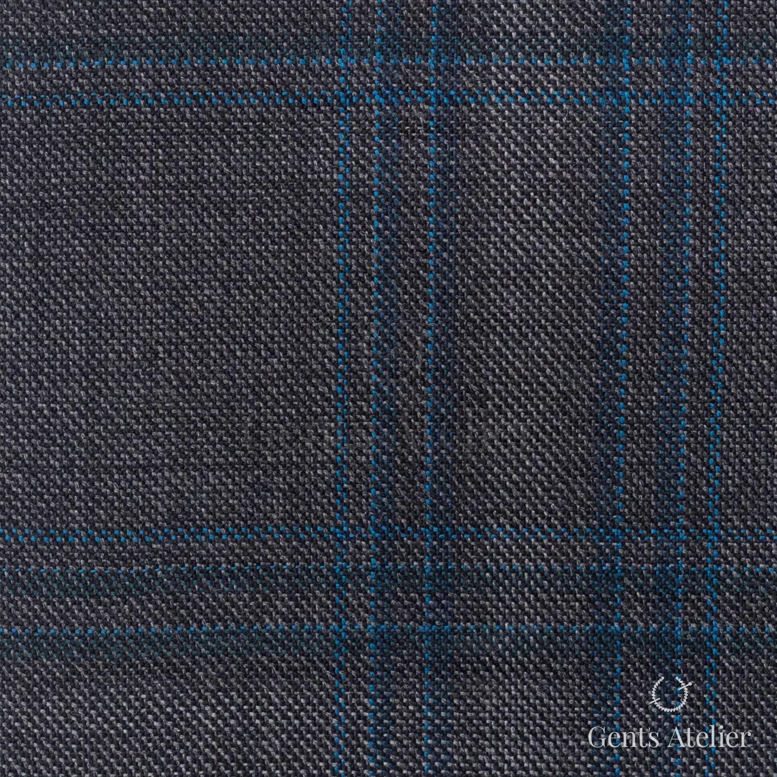 Костюмная ткань Marzoni 600 - 415 / 900 — Серый / Teal, оконная клетка, 100% шерсть