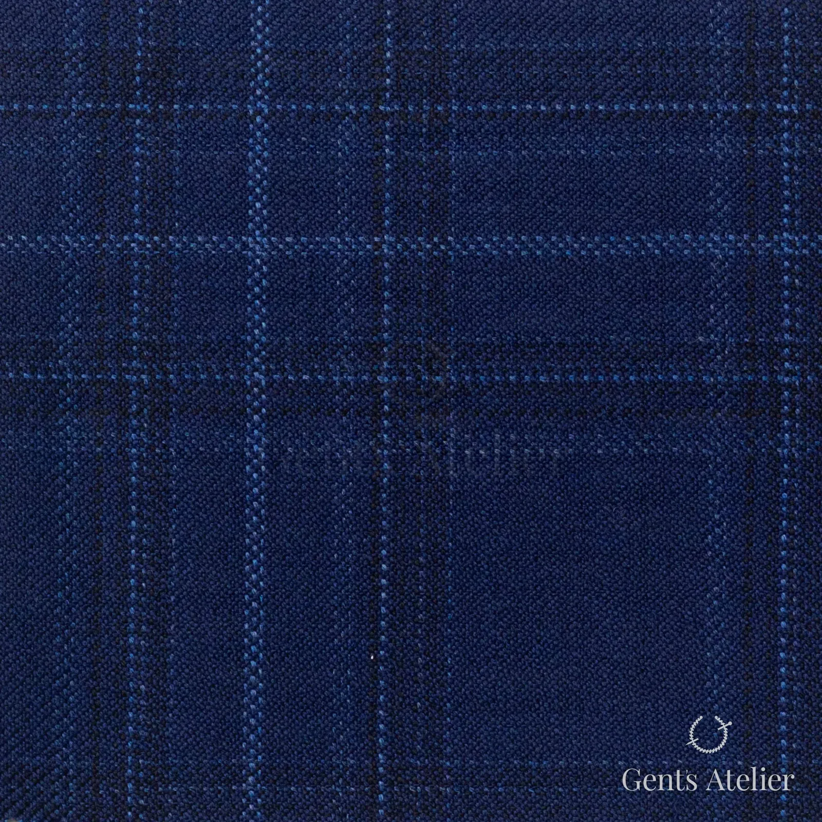 Костюмная ткань Marzoni 600 - 420 / 900 — Синий, оконная клетка, 100% шерсть