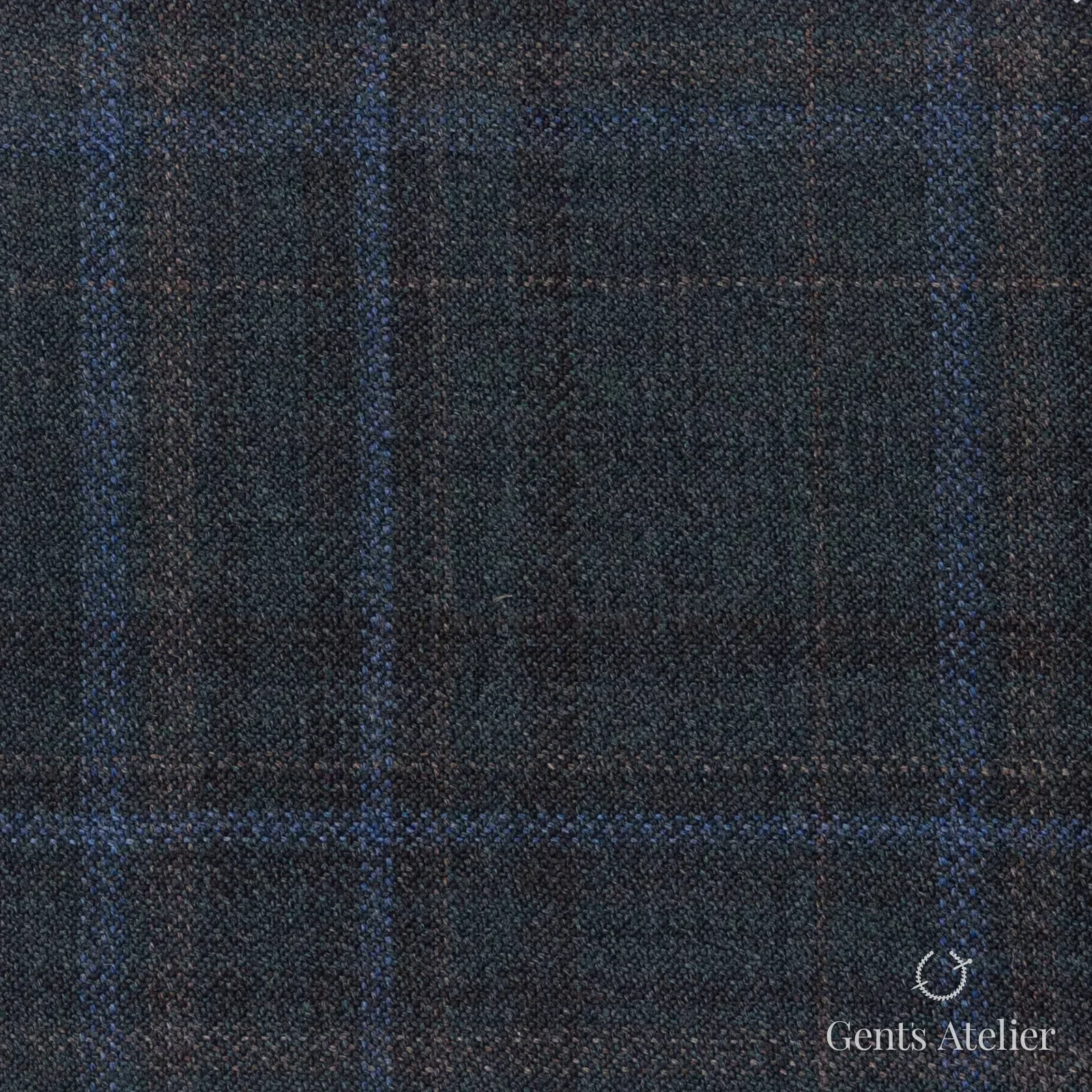 Костюмная ткань Marzoni 600 - 424 / 900 — Зелёный / Синий, оконная клетка, 100% шерсть