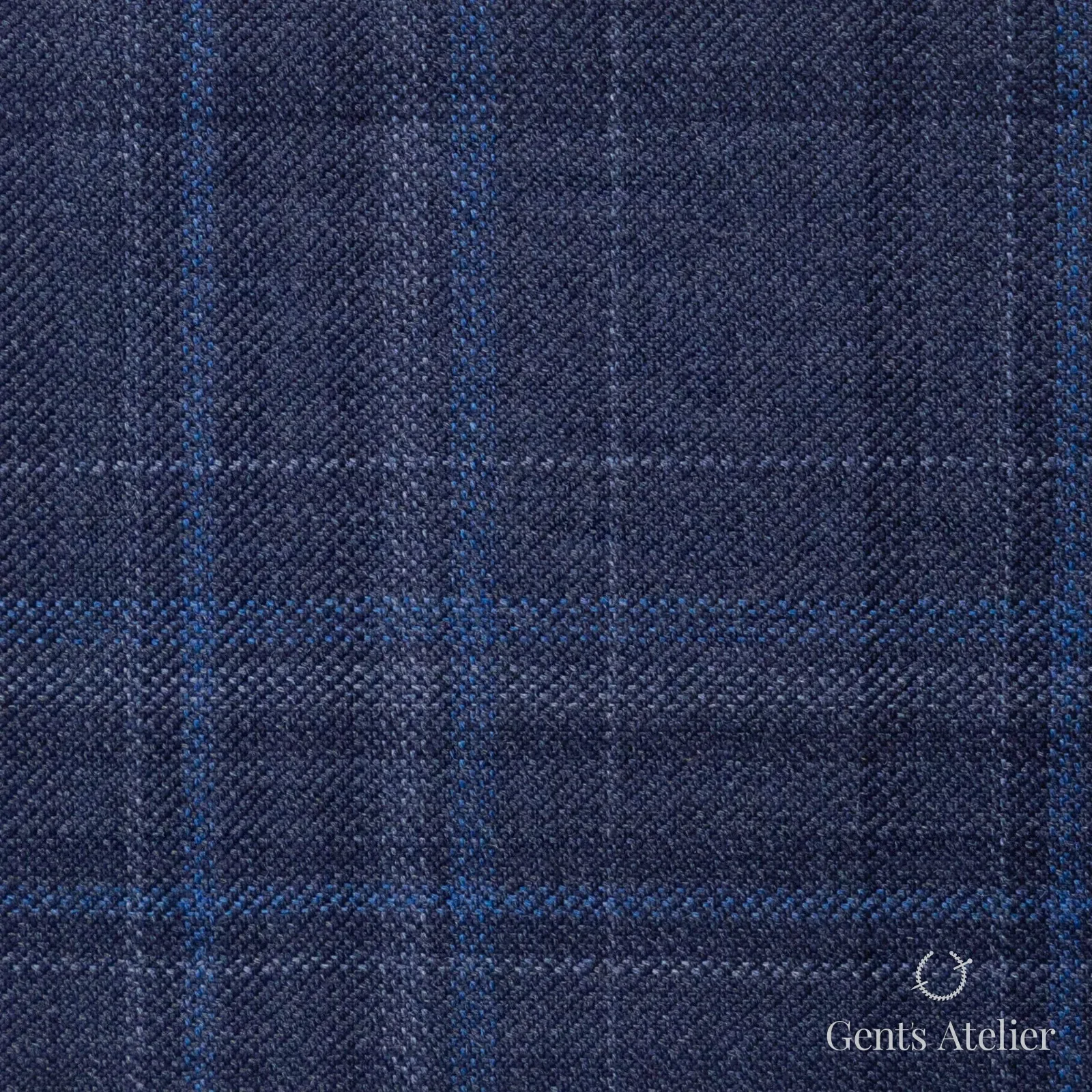 Костюмная ткань Marzoni 600 - 425 / 900 — Синий, оконная клетка, 100% шерсть