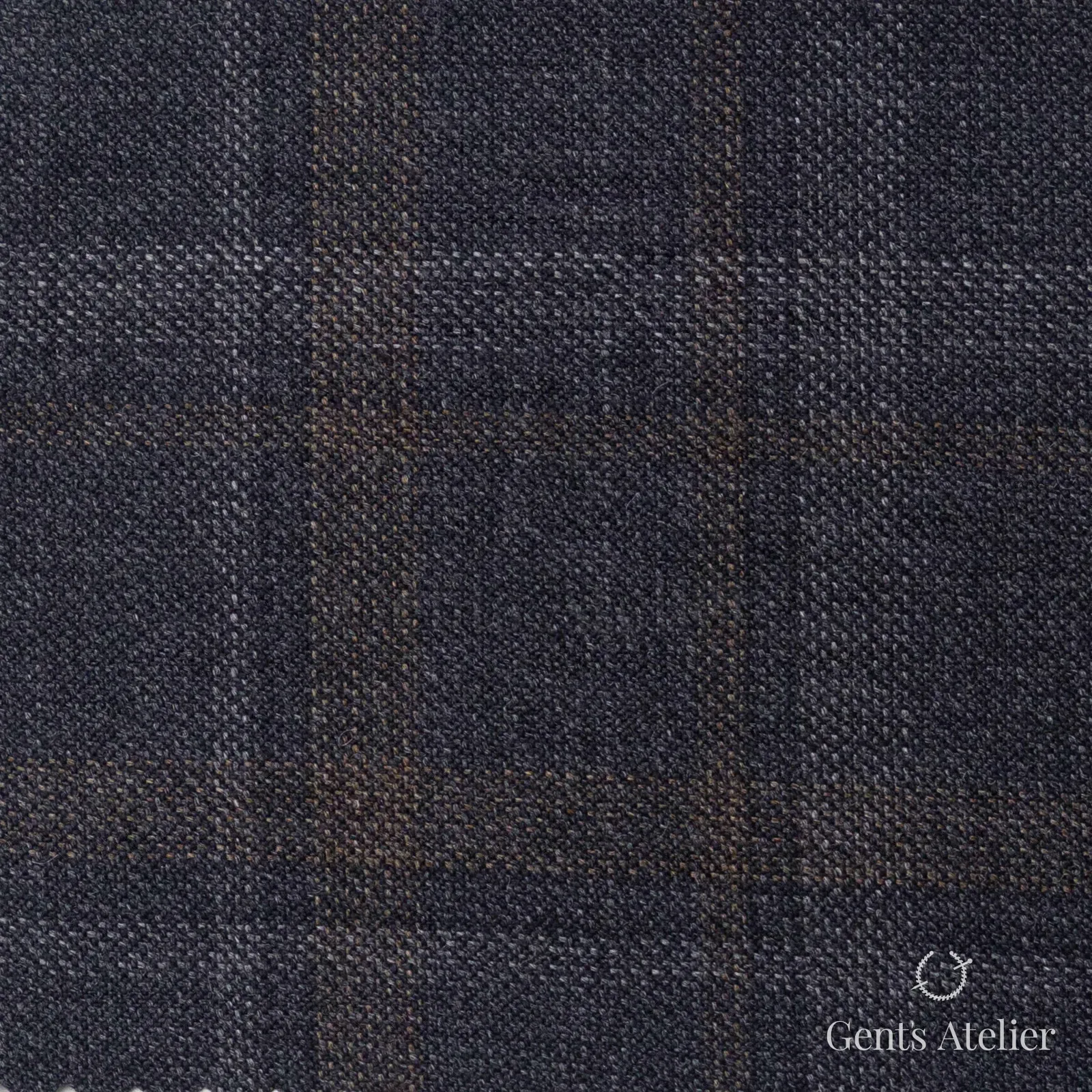 Костюмная ткань Marzoni 600 - 435 / 900 — Серый / Коричневый, оконная клетка, 100% шерсть