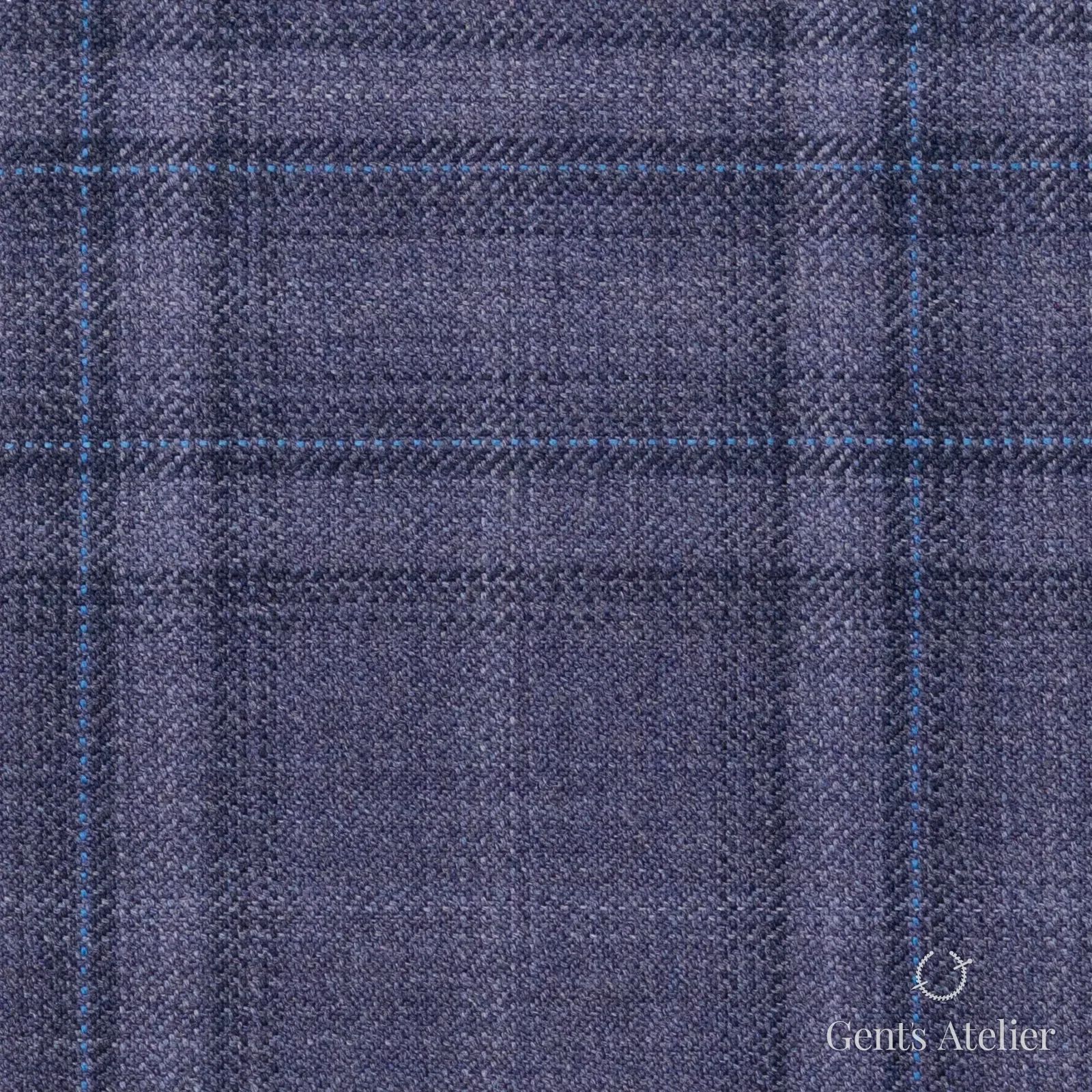 Костюмная ткань Marzoni 600 - 441 / 900 — Lavender / Голубой, оконная клетка, 100% шерсть