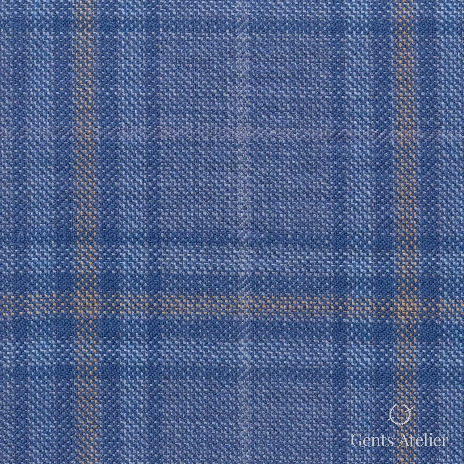 Костюмная ткань Marzoni 600 - 449 / 900 — Синий / Коричневый, оконная клетка, 100% шерсть