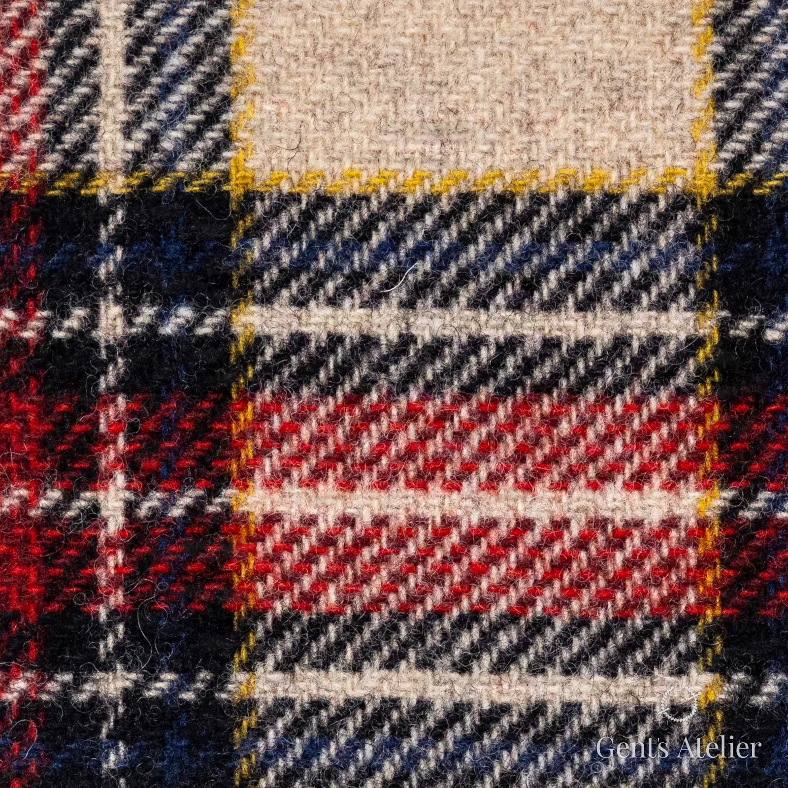 Костюмная ткань Marzoni 601 - 626 / 900 — Красный / Бежевый / Чёрный, клетка, 100% шерсть