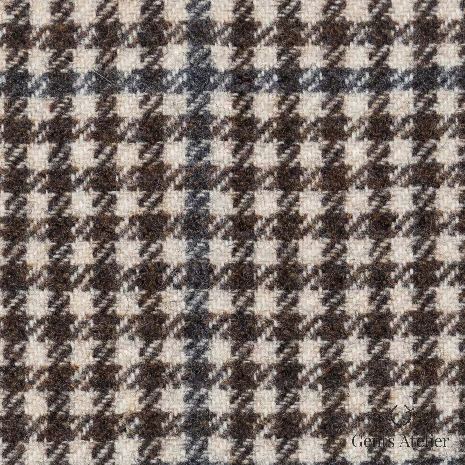 Костюмная ткань Marzoni 601 - 904 / 1200 — Коричневый / Бежевый / Серый, гусиная лапка, 90% шерсть, 10% кашемир