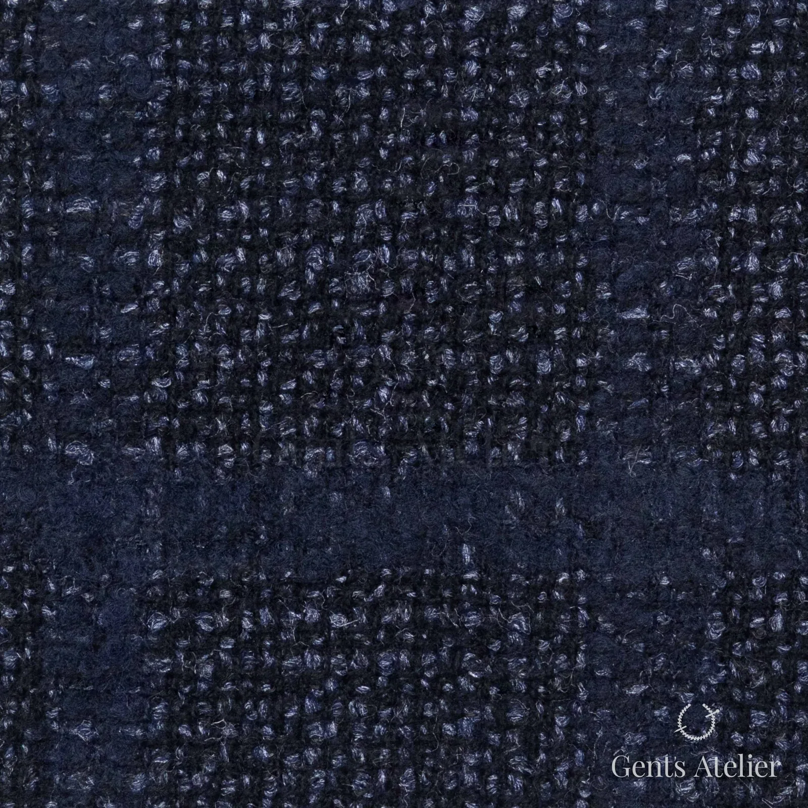 Костюмная ткань Marzoni 609 - 219 / 1500 — Тёмно-синий / Синий, клетка, 88% шерсть, 9% шёлк, 3% polymide