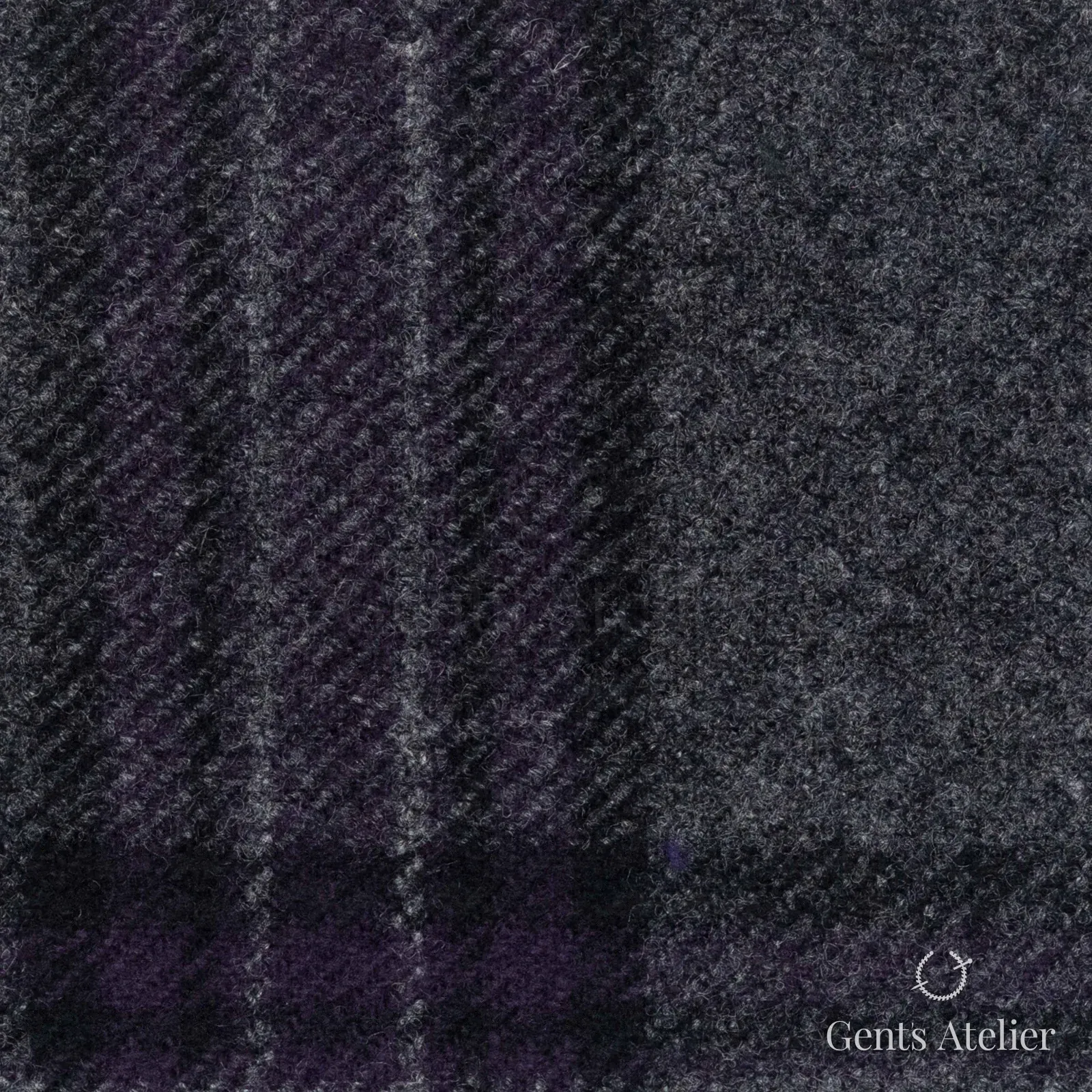 Костюмная ткань Marzoni 641 - 006 / 900 — Фиолетовый / Серый, оконная клетка, 100% шерсть