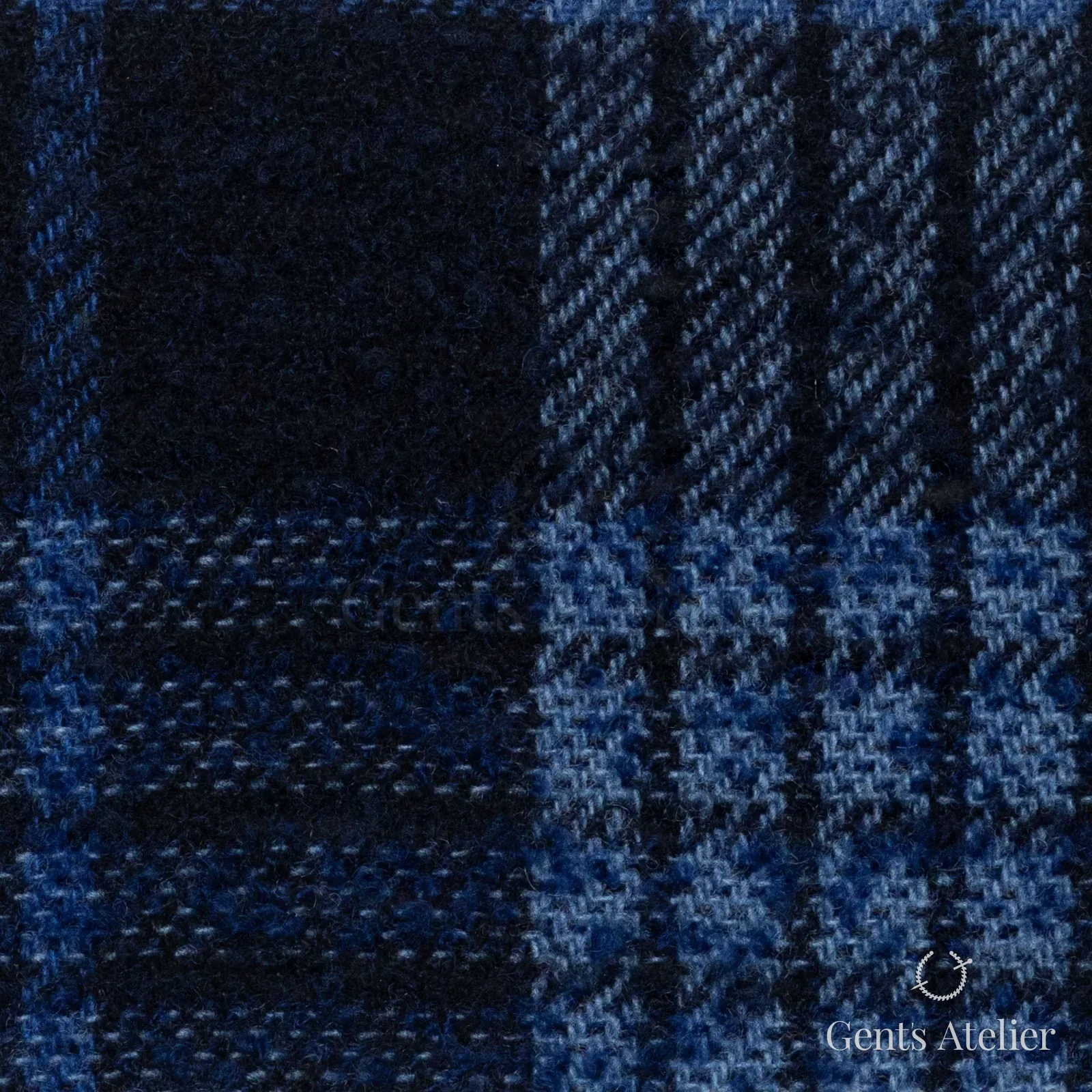 Костюмная ткань Marzoni 641 - 067 / 900 — Синий, клетка, 90% шерсть, 10% полиамид