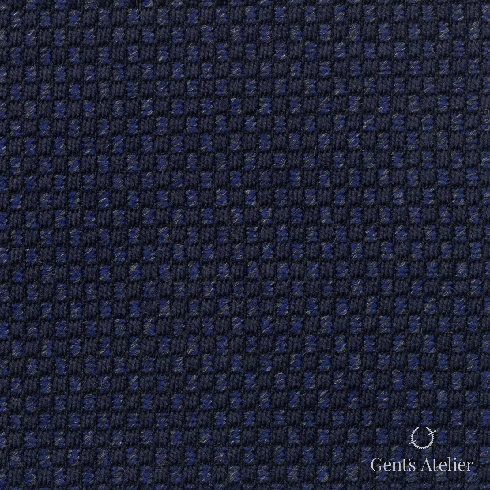 Костюмная ткань Marzoni 641 - 114 / 900 — Deep Blue, гусиная лапка, 97% шерсть, 3% кашемир