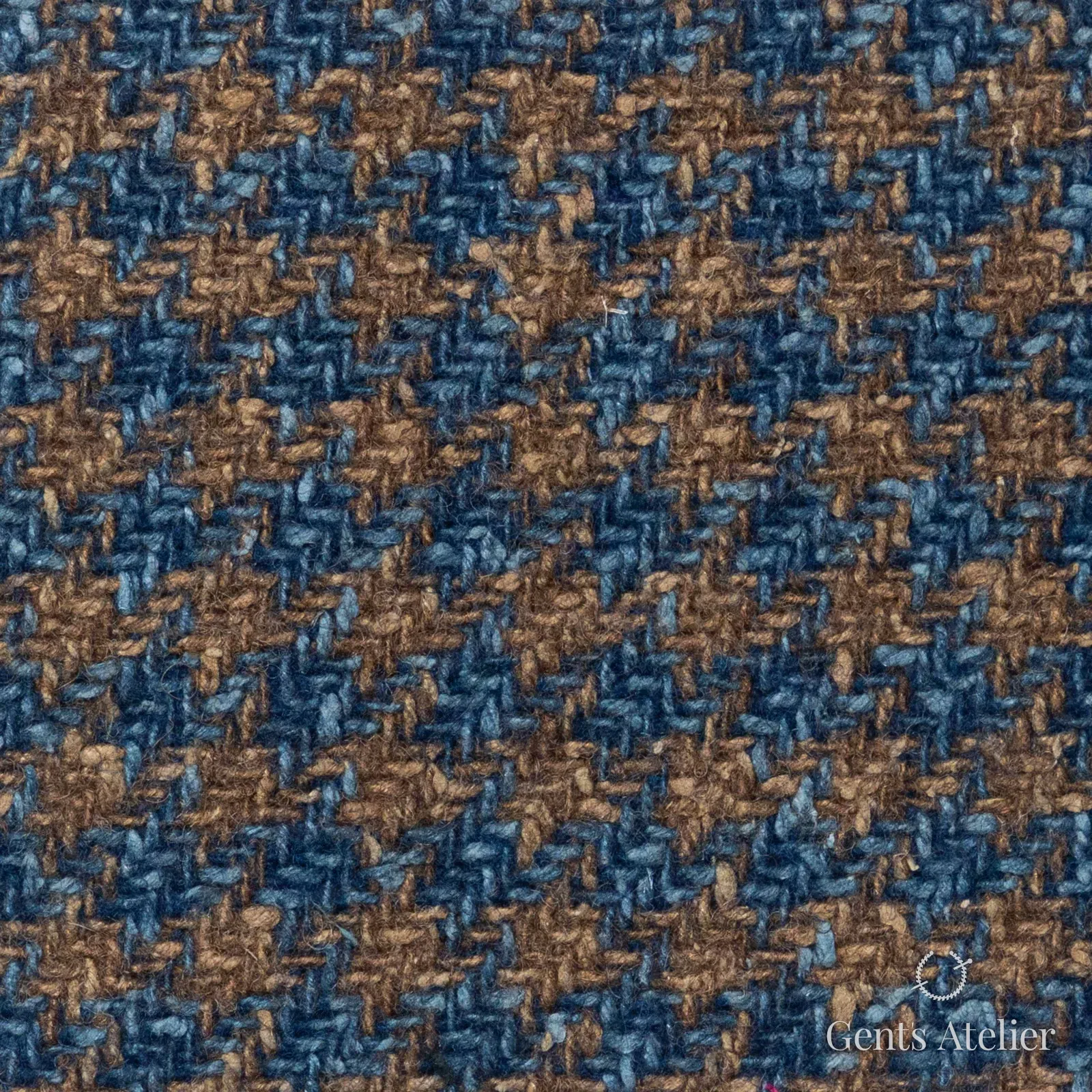Костюмная ткань Marzoni 641 - 150 / 1200 — Teal / Коричневый, ёлочка, 71% шерсть, 29% шёлк